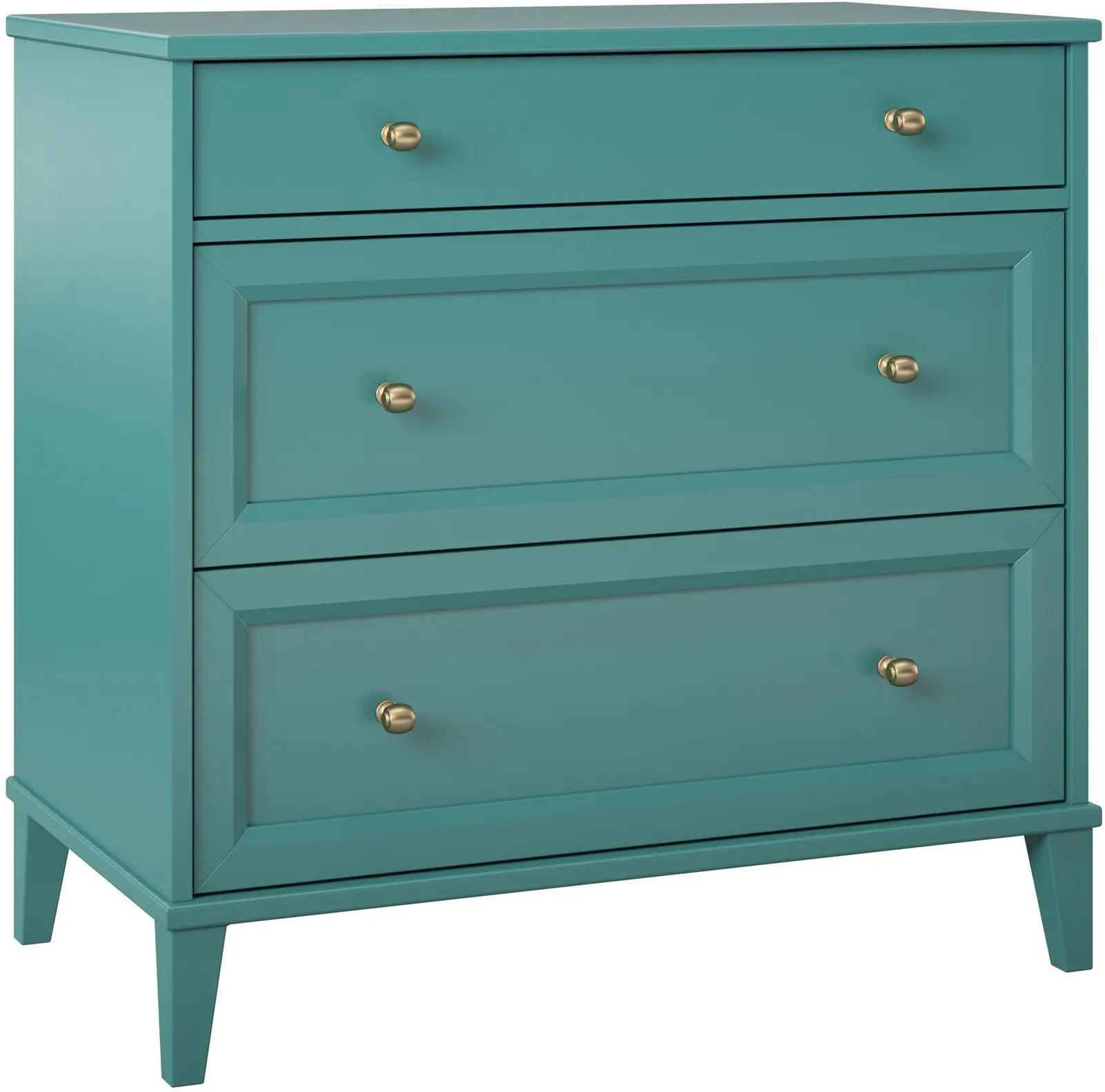 Monticello Emerald Green 2 Drawer Cabinet w/ Pull-out Desk-3