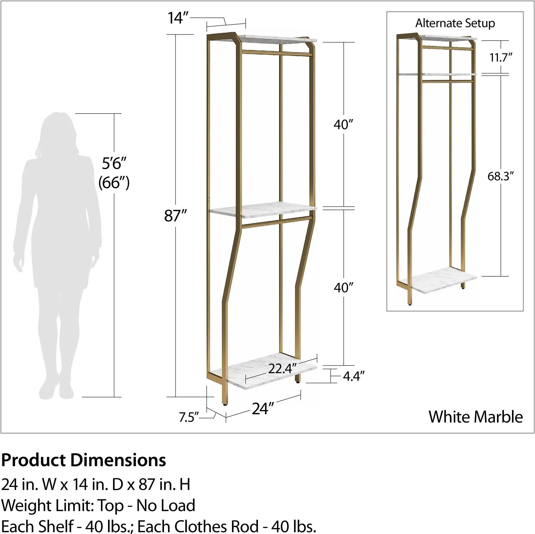 Gwyneth White Marble Closet Hanging Rods-1