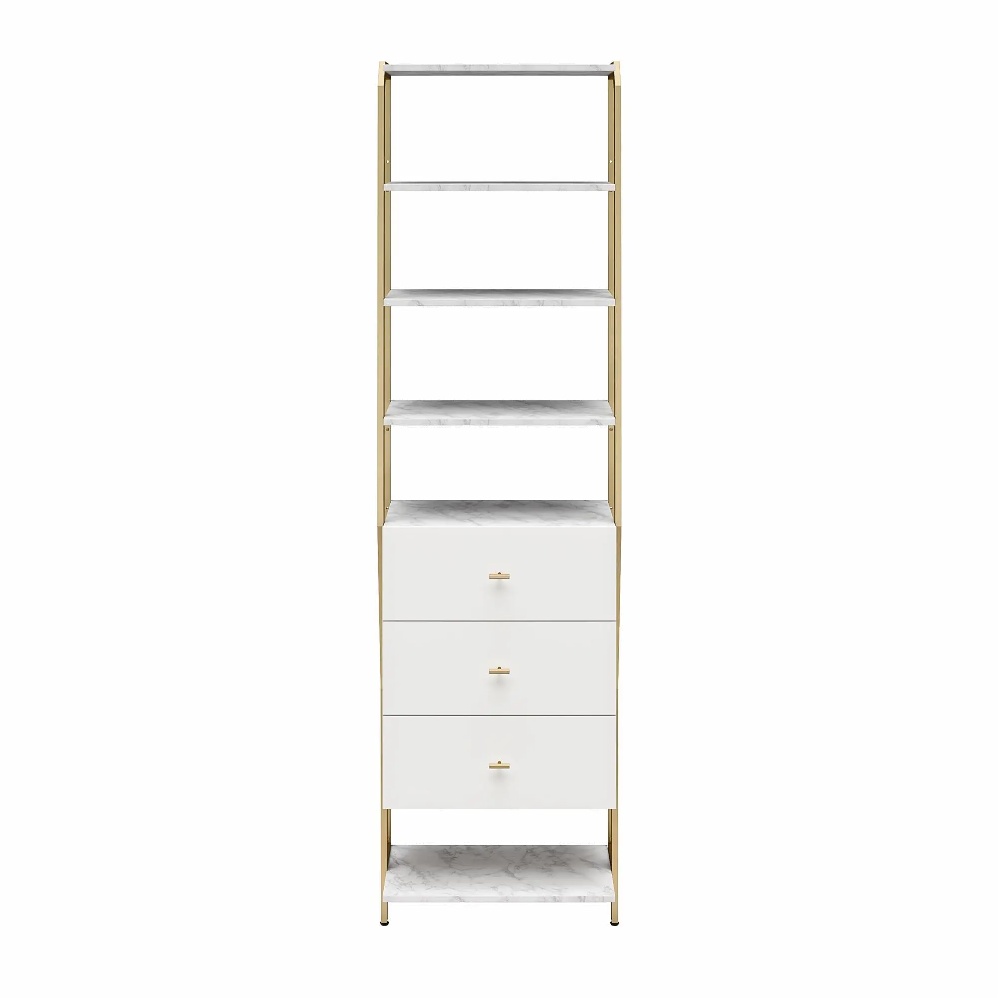 Gwyneth White Marble Closet Drawers & Shelves-4