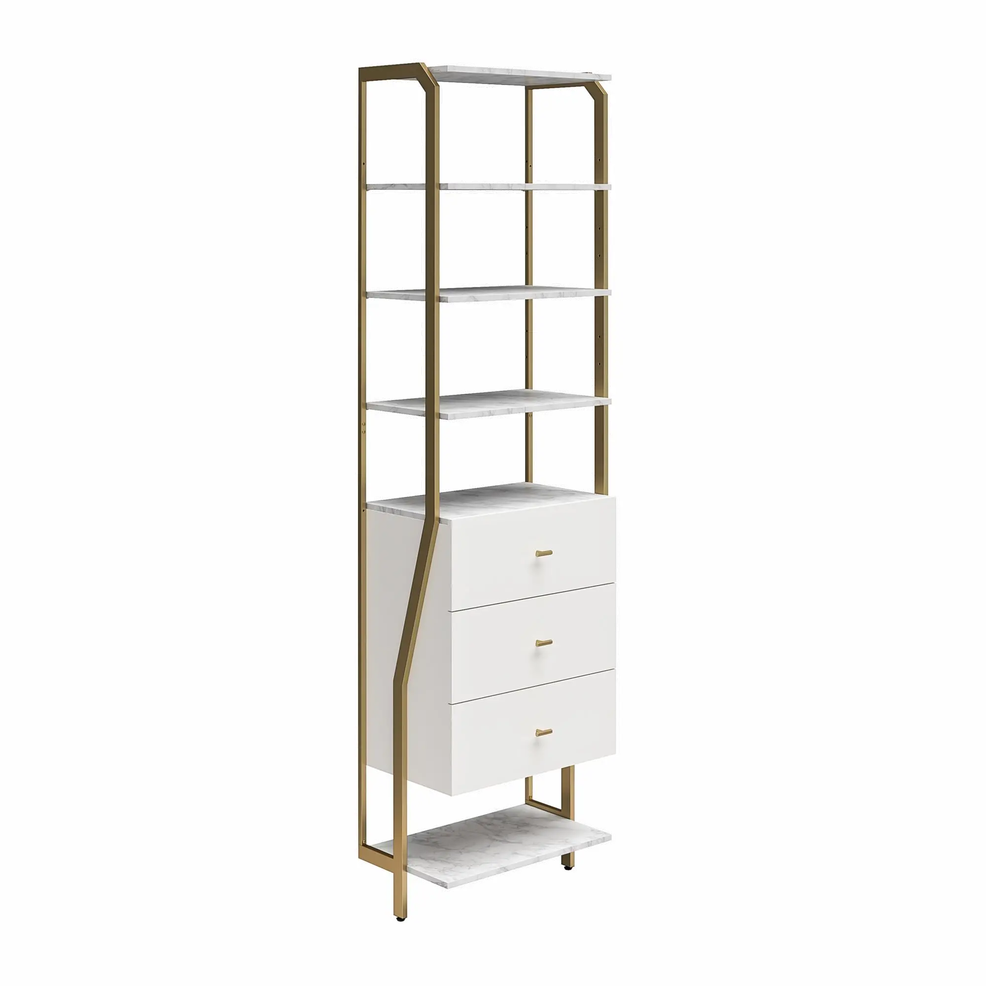 Gwyneth White Marble Closet Drawers & Shelves-5