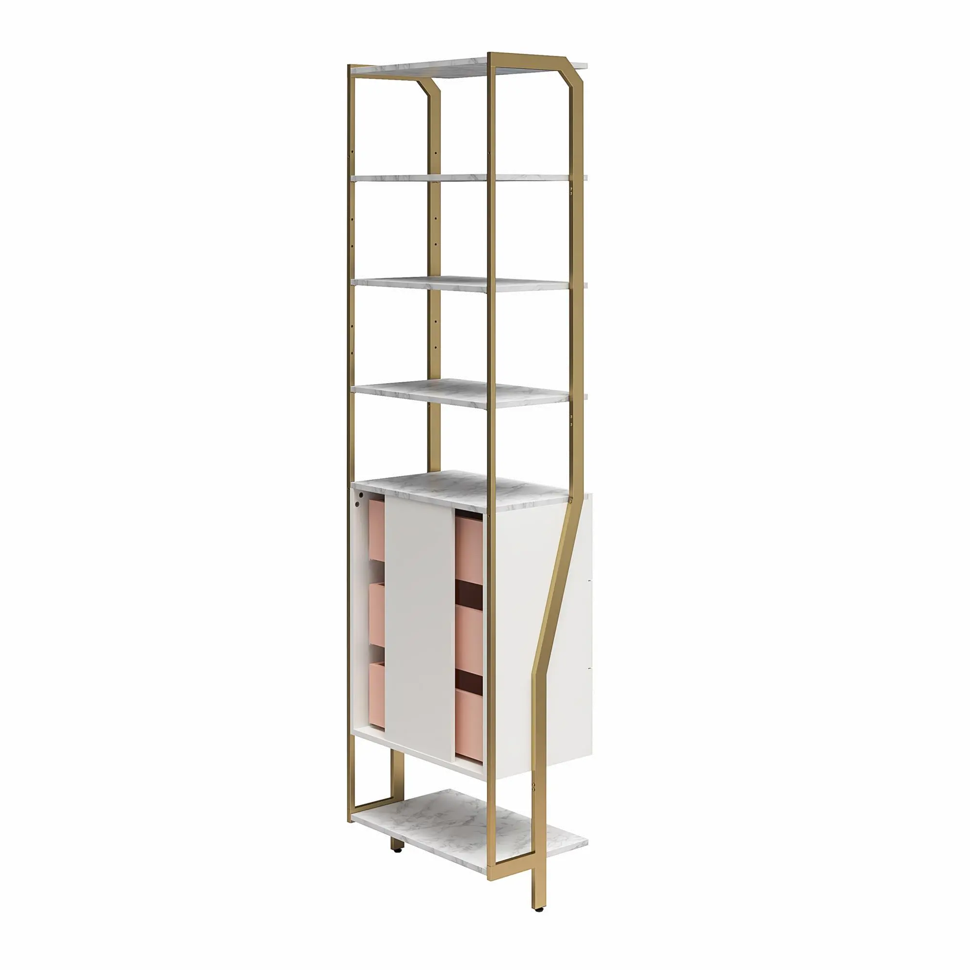 Gwyneth White Marble Closet Drawers & Shelves-6