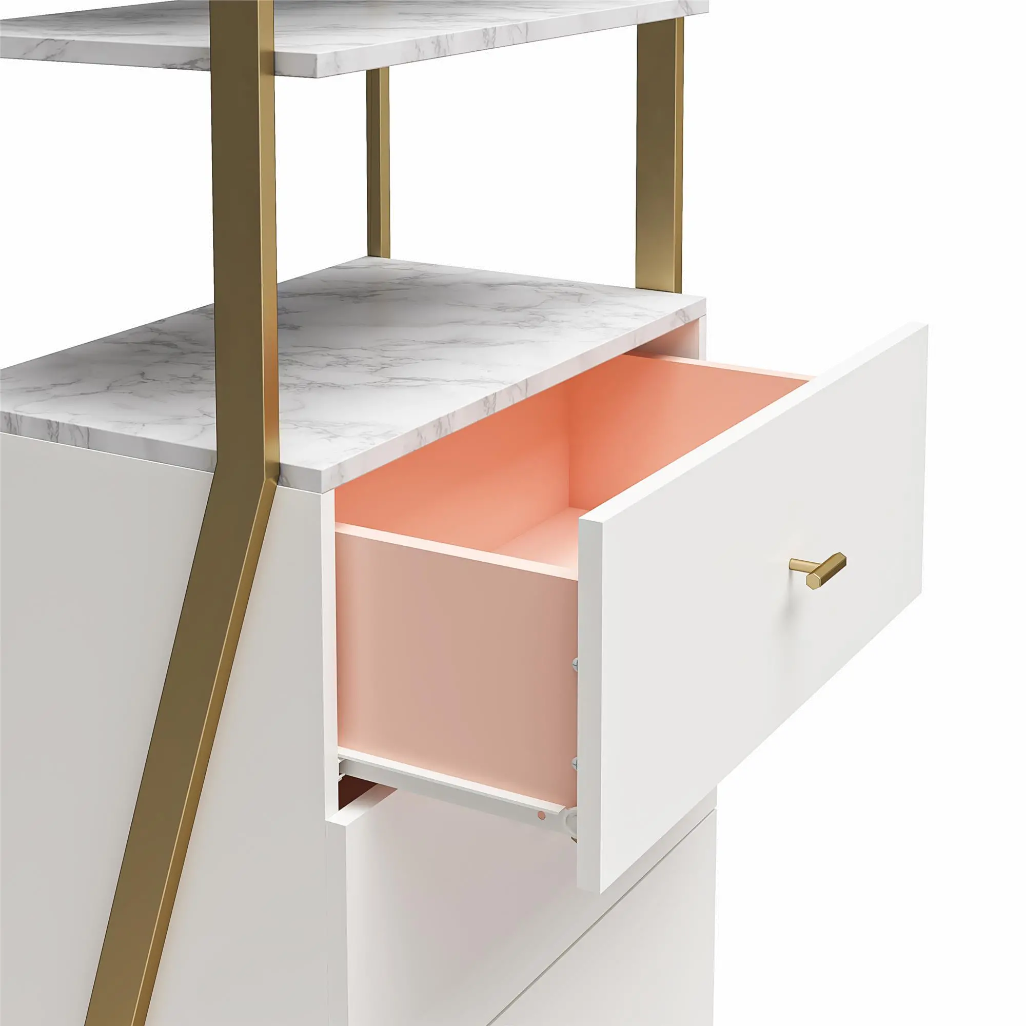 Gwyneth White Marble Closet Drawers & Shelves-7