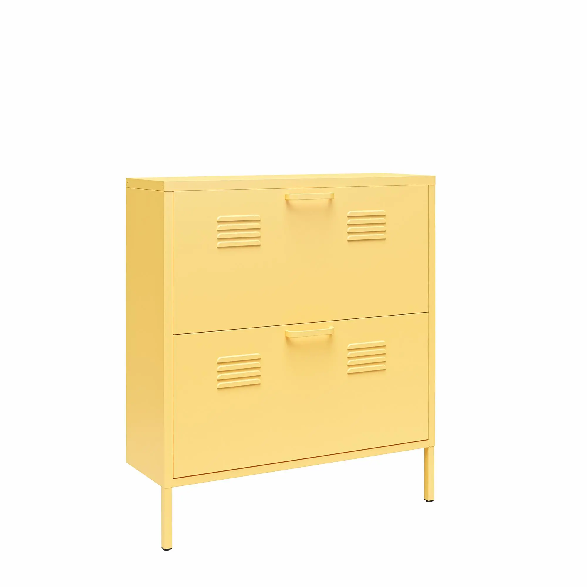 Cache Yellow Locker-Style Shoe Storage Cabinet-5