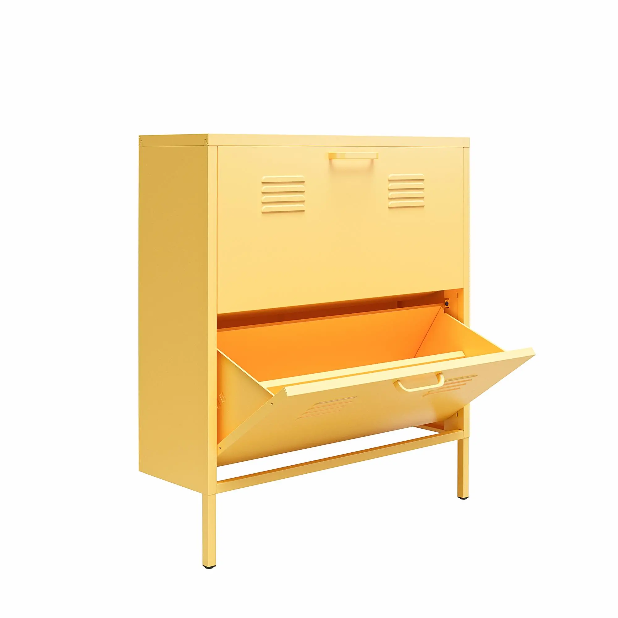 Cache Yellow Locker-Style Shoe Storage Cabinet-6