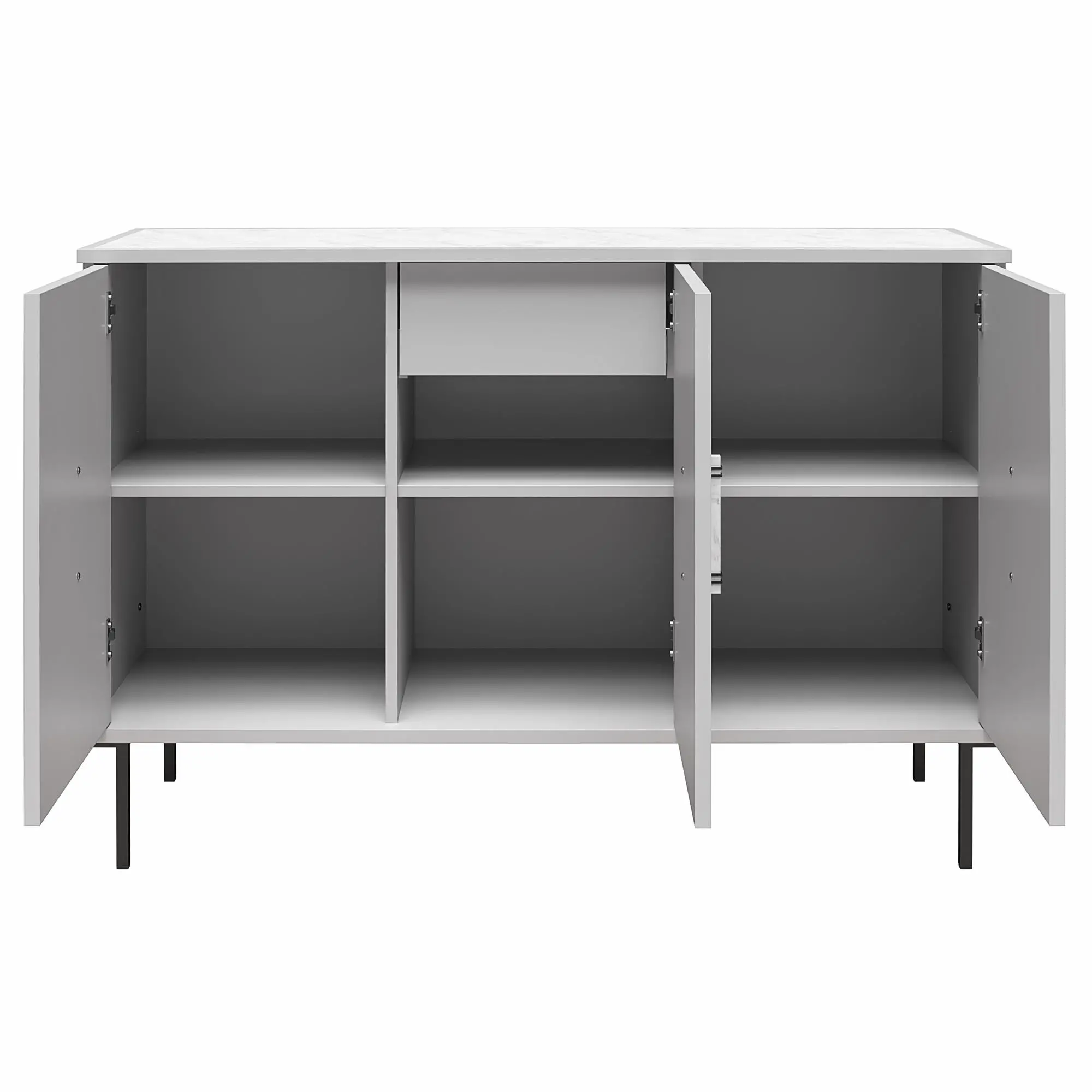 Liberty Dove Gray 3-Door Accent Cabinet with Marble Top-6