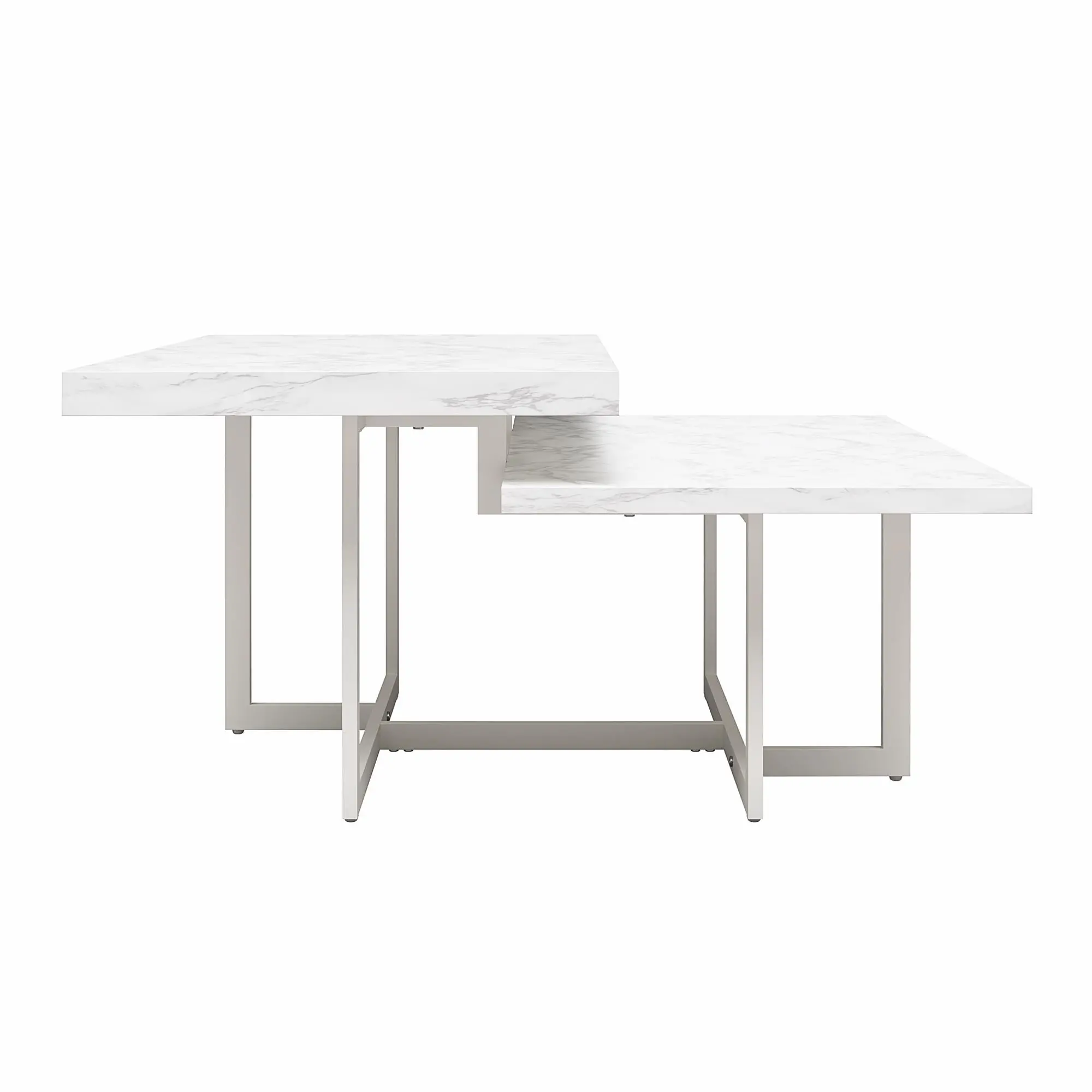 Brielle Modern White Marble Coffee Table-1