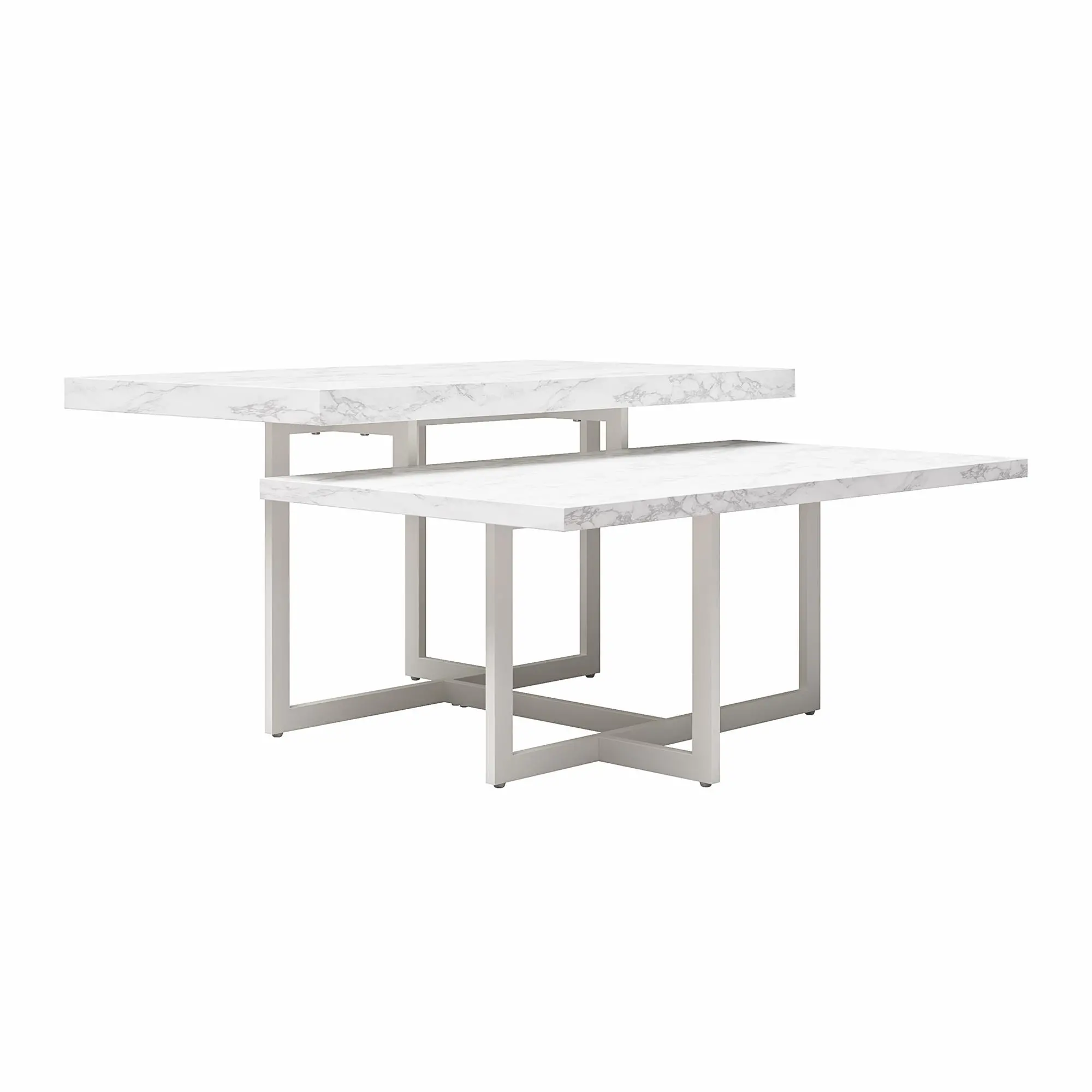 Brielle Modern White Marble Coffee Table-4