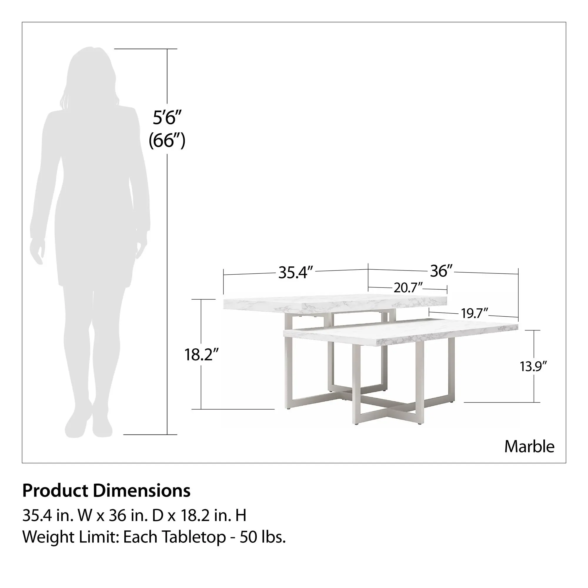 Brielle Modern White Marble Coffee Table-3