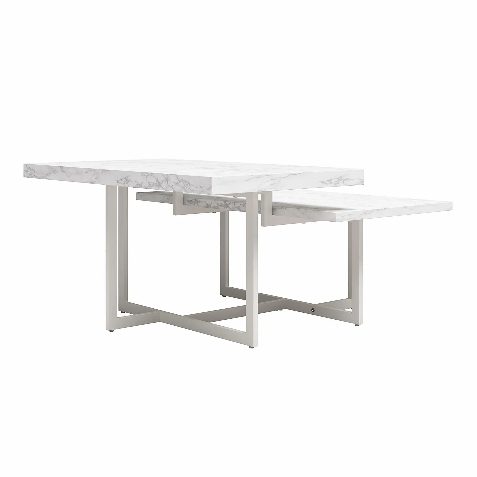 Brielle Modern White Marble Coffee Table-5