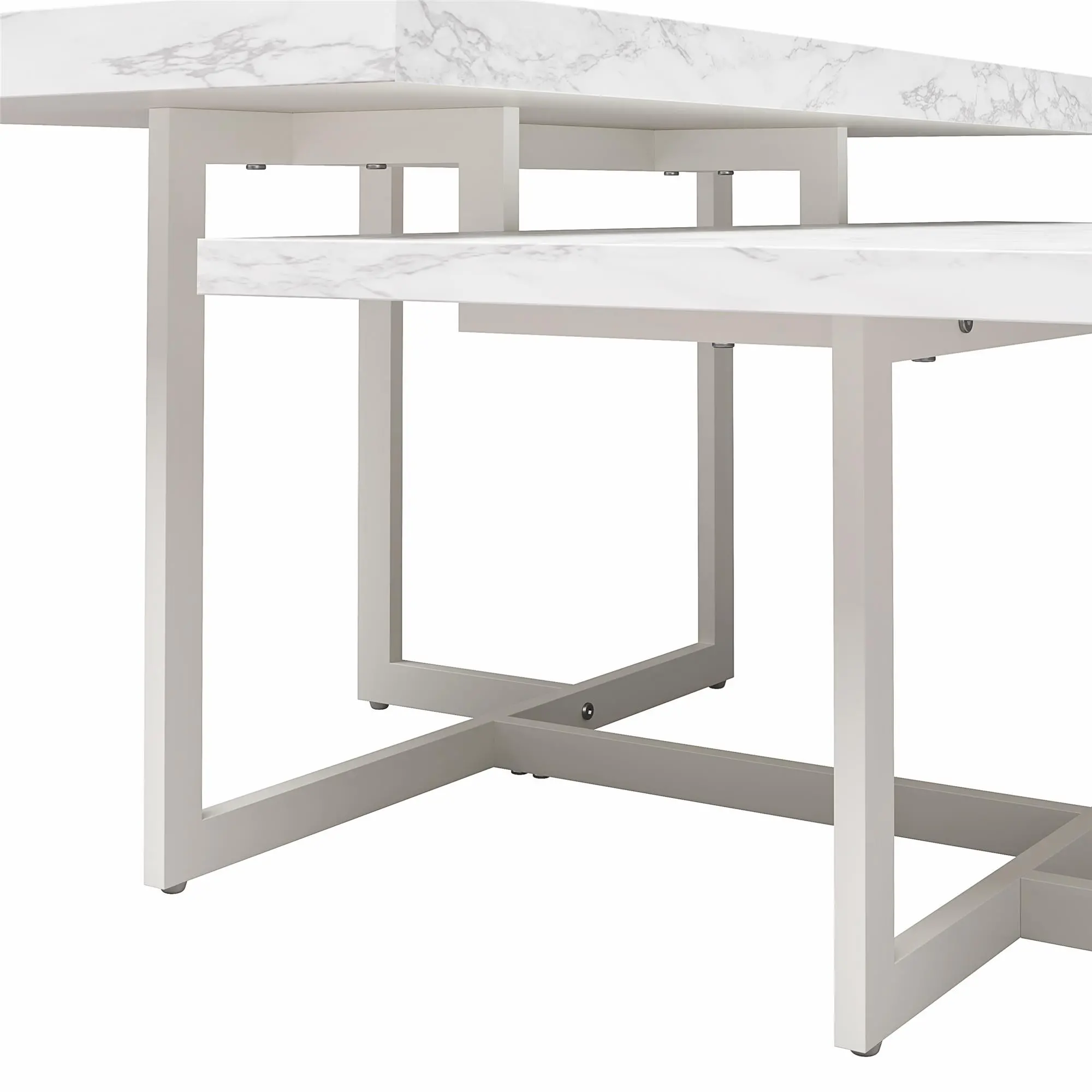 Brielle Modern White Marble Coffee Table-6