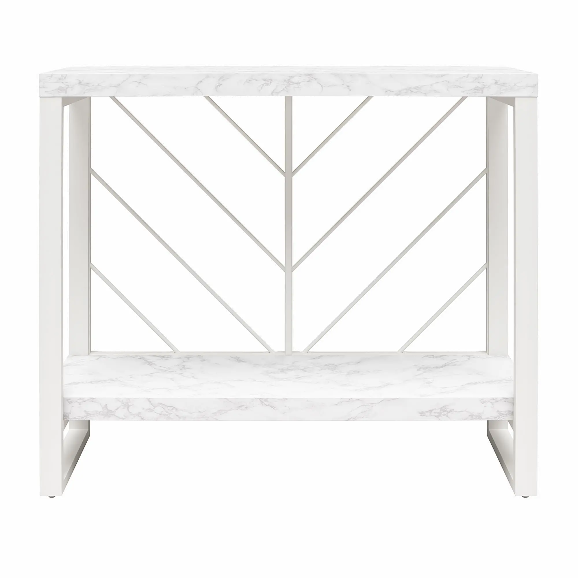 Brielle White Marble Console Table-2