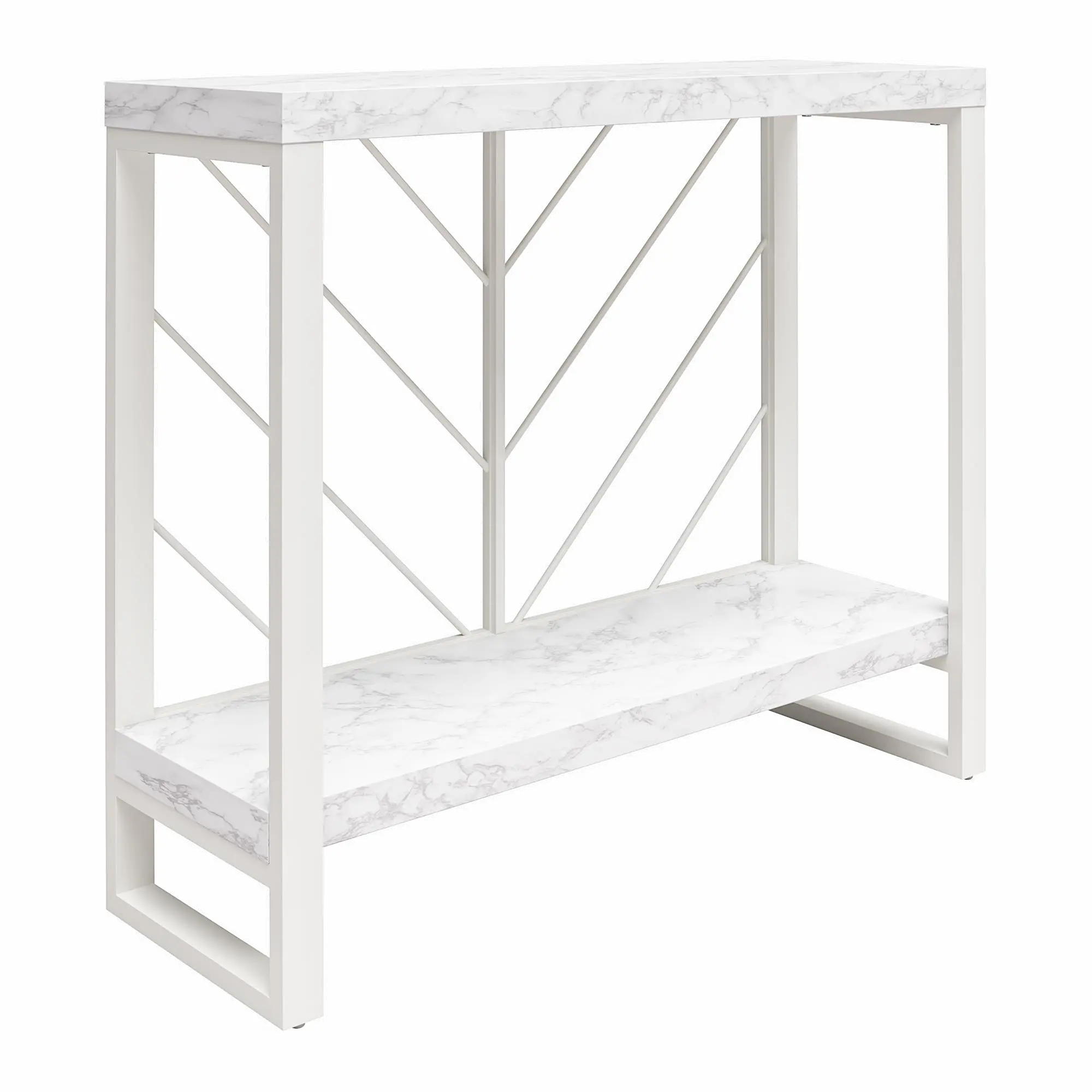 Brielle White Marble Console Table-3