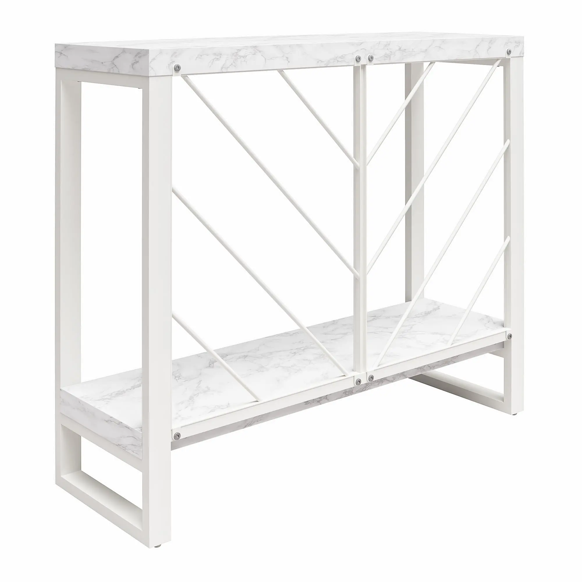 Brielle White Marble Console Table-4