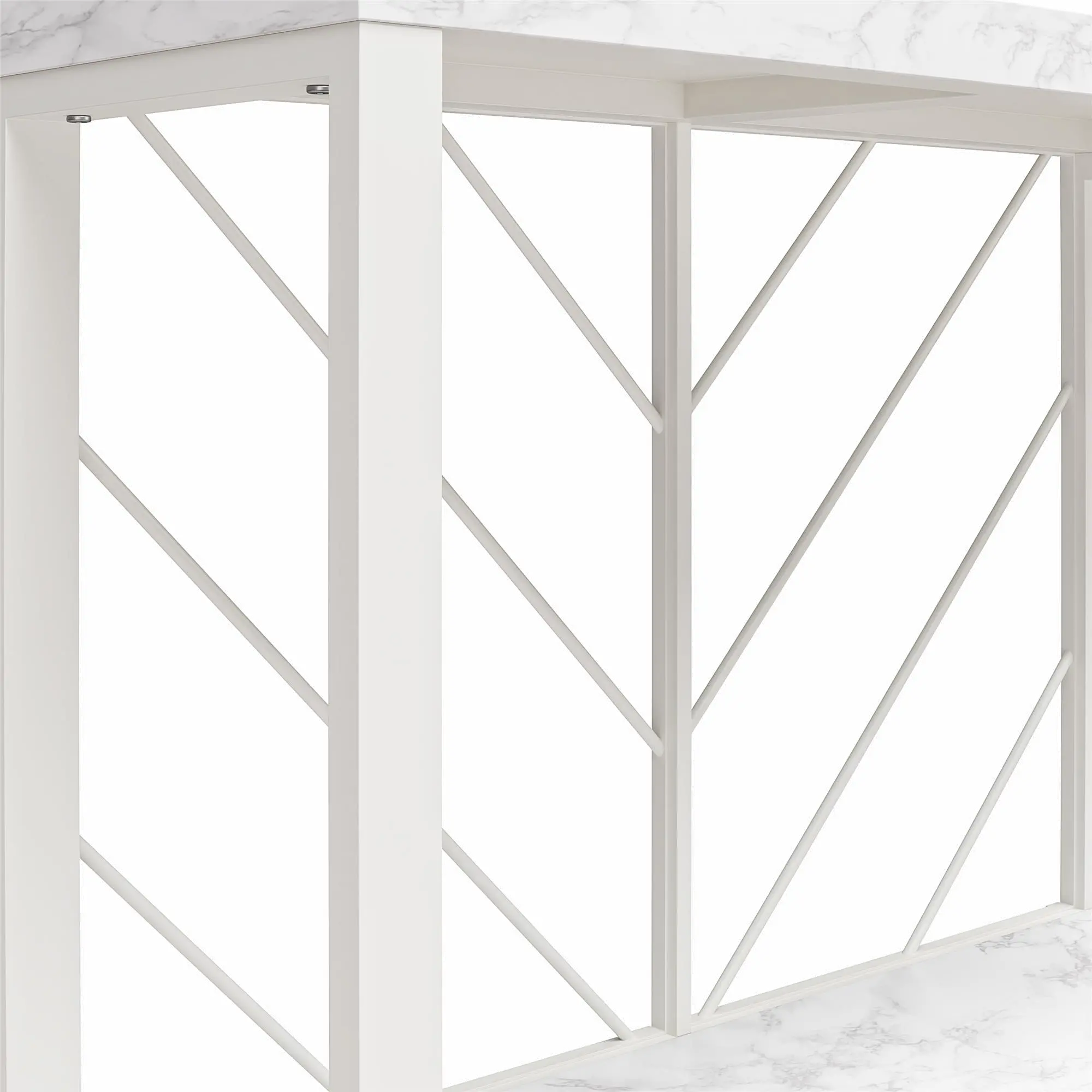 Brielle White Marble Console Table-5