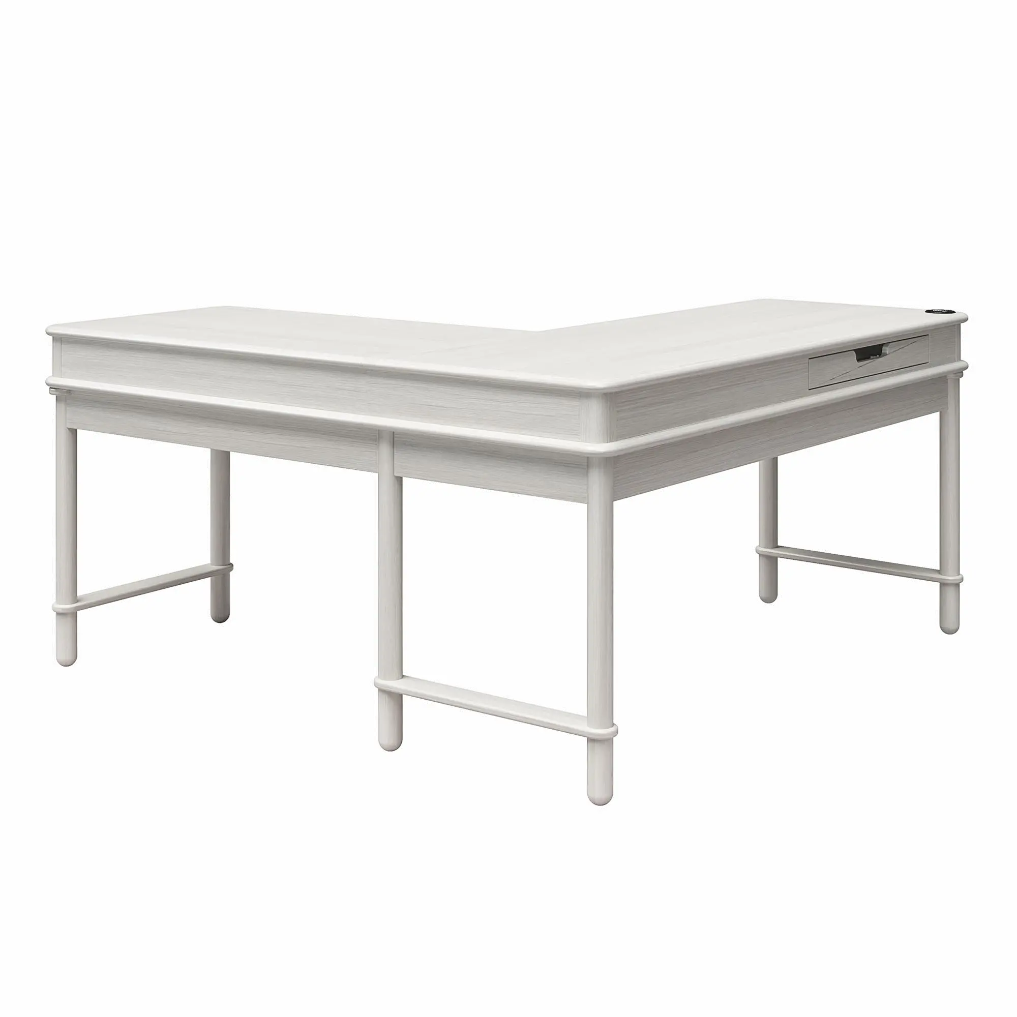 Selena Rustic White Lift-top L-Shaped Desk-6