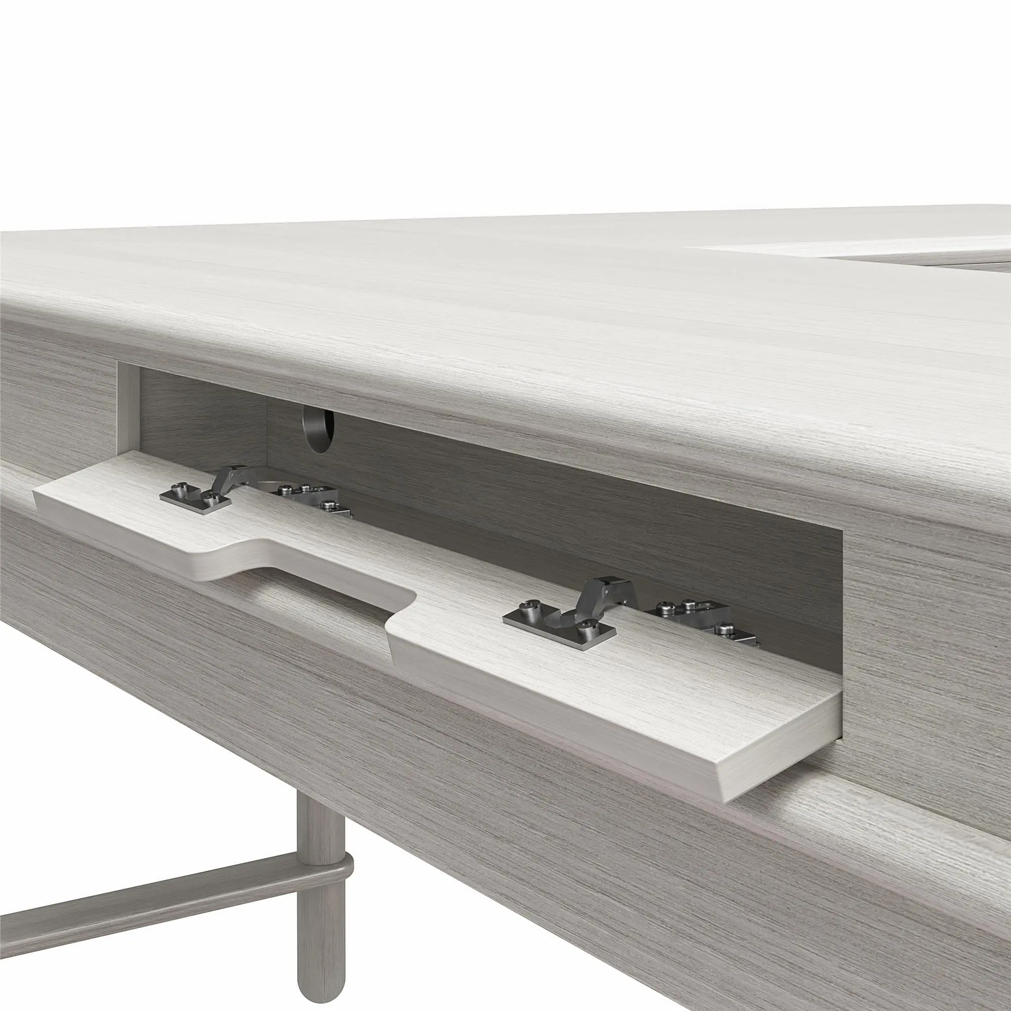 Selena Rustic White Lift-top L-Shaped Desk-9