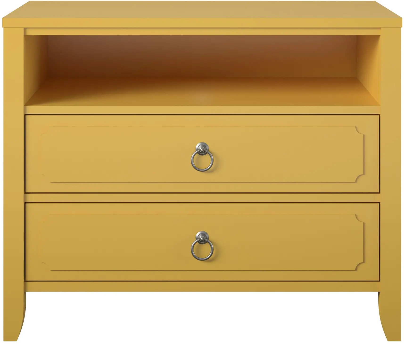 Her Majesty Mustard Yellow 2-Drawer Nightstand-1