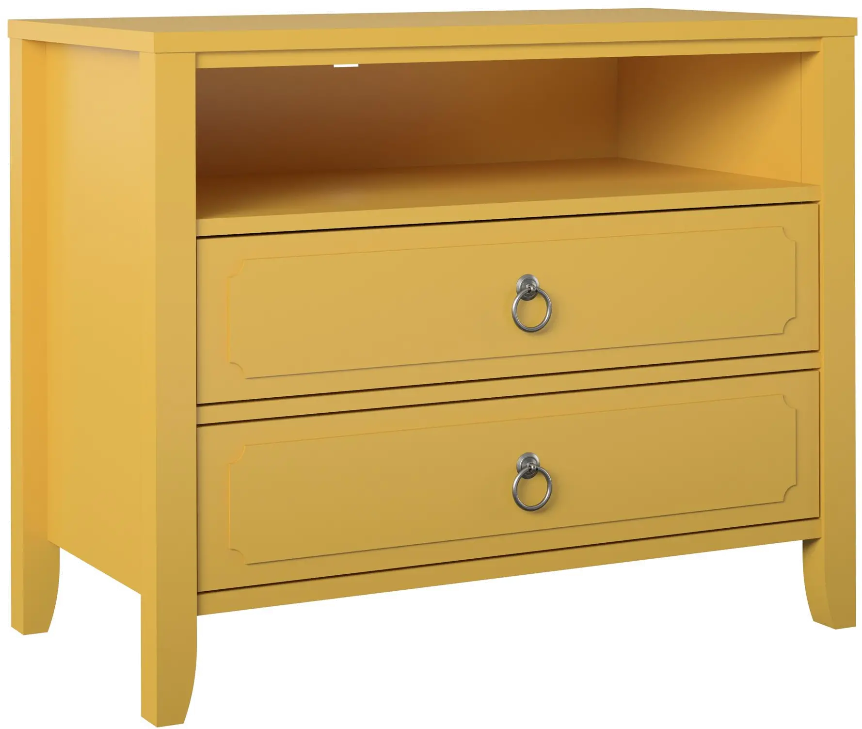 Her Majesty Mustard Yellow 2-Drawer Nightstand-3