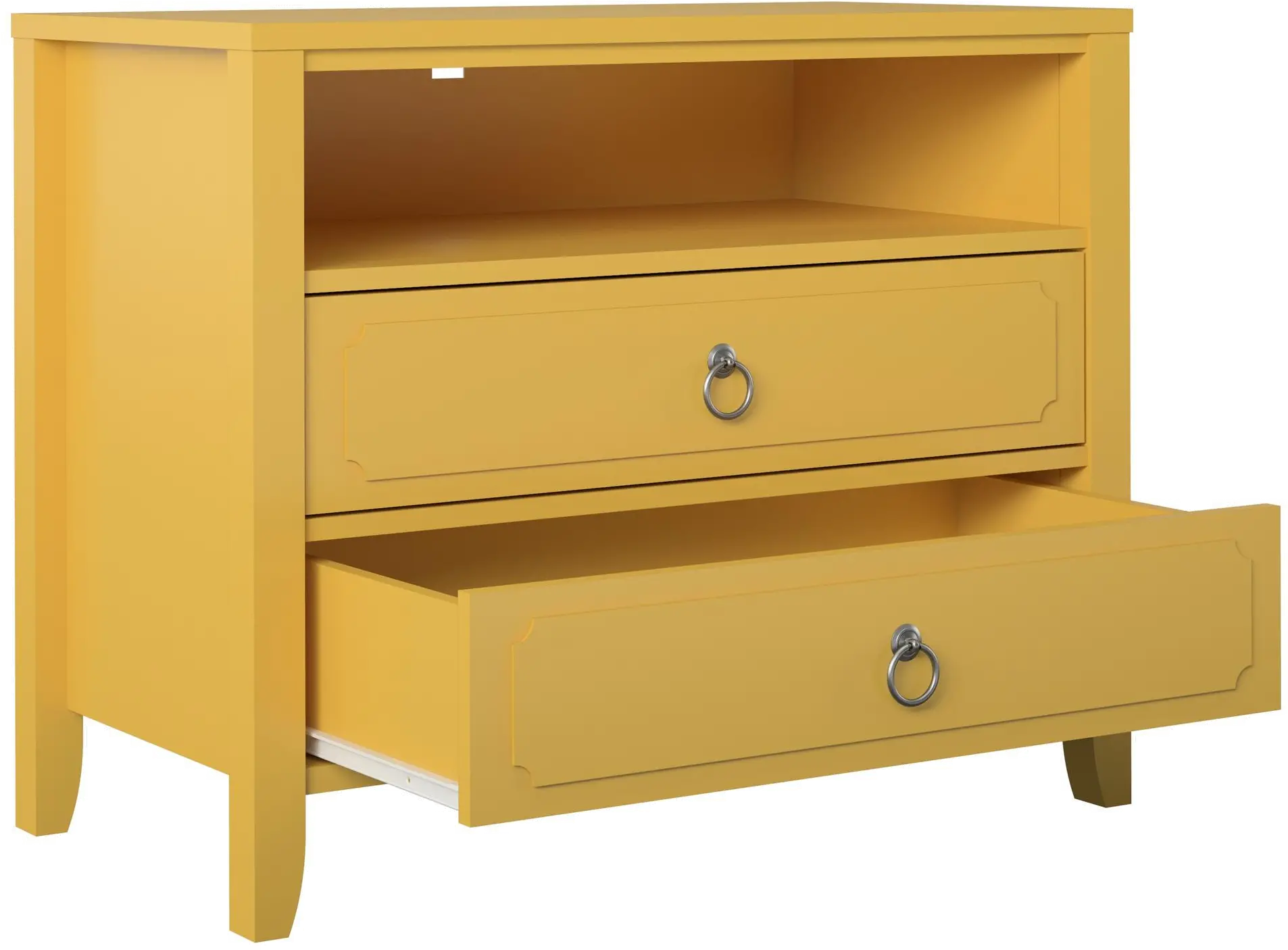 Her Majesty Mustard Yellow 2-Drawer Nightstand-4