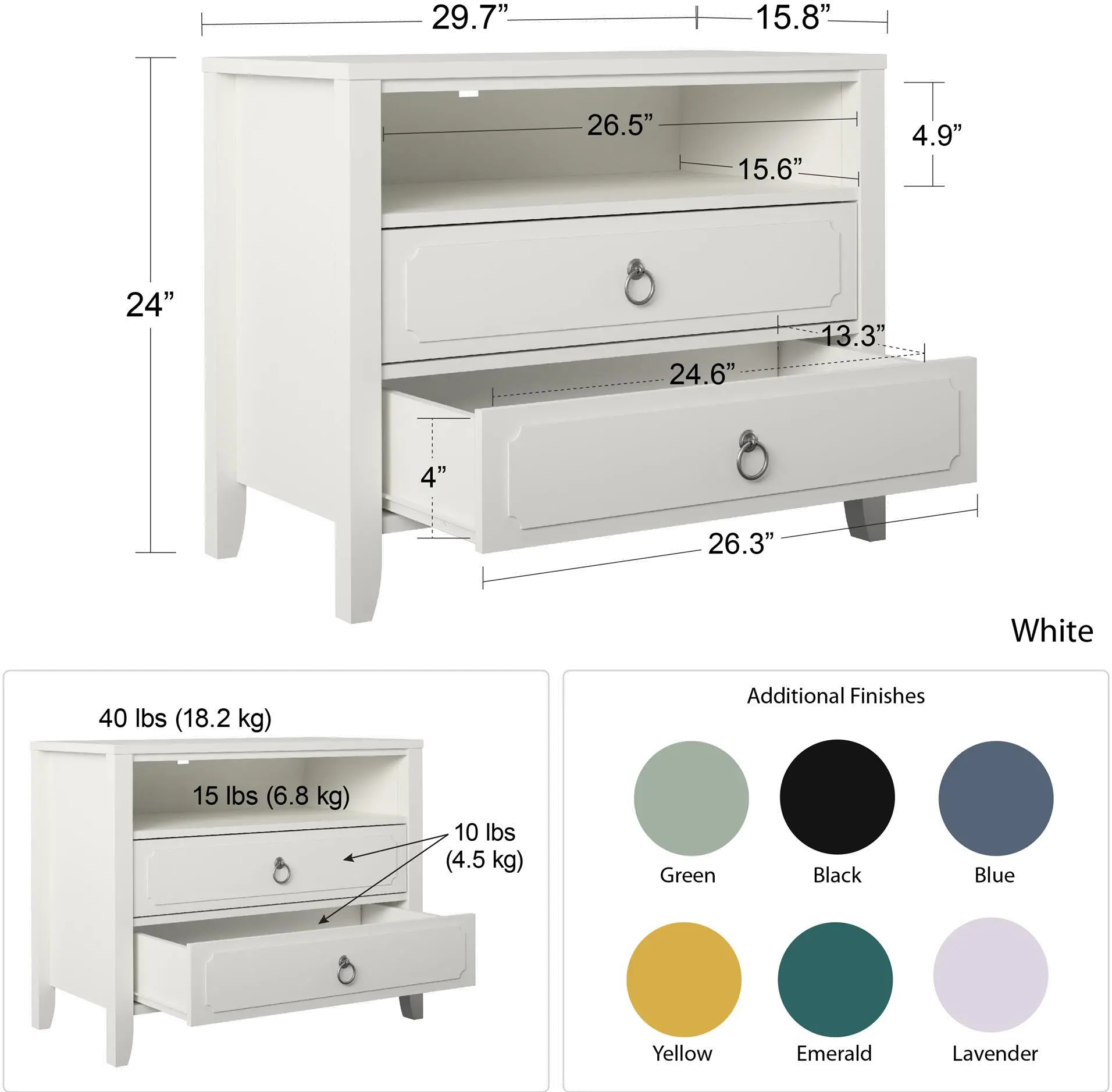 Her Majesty Mustard Yellow 2-Drawer Nightstand-6