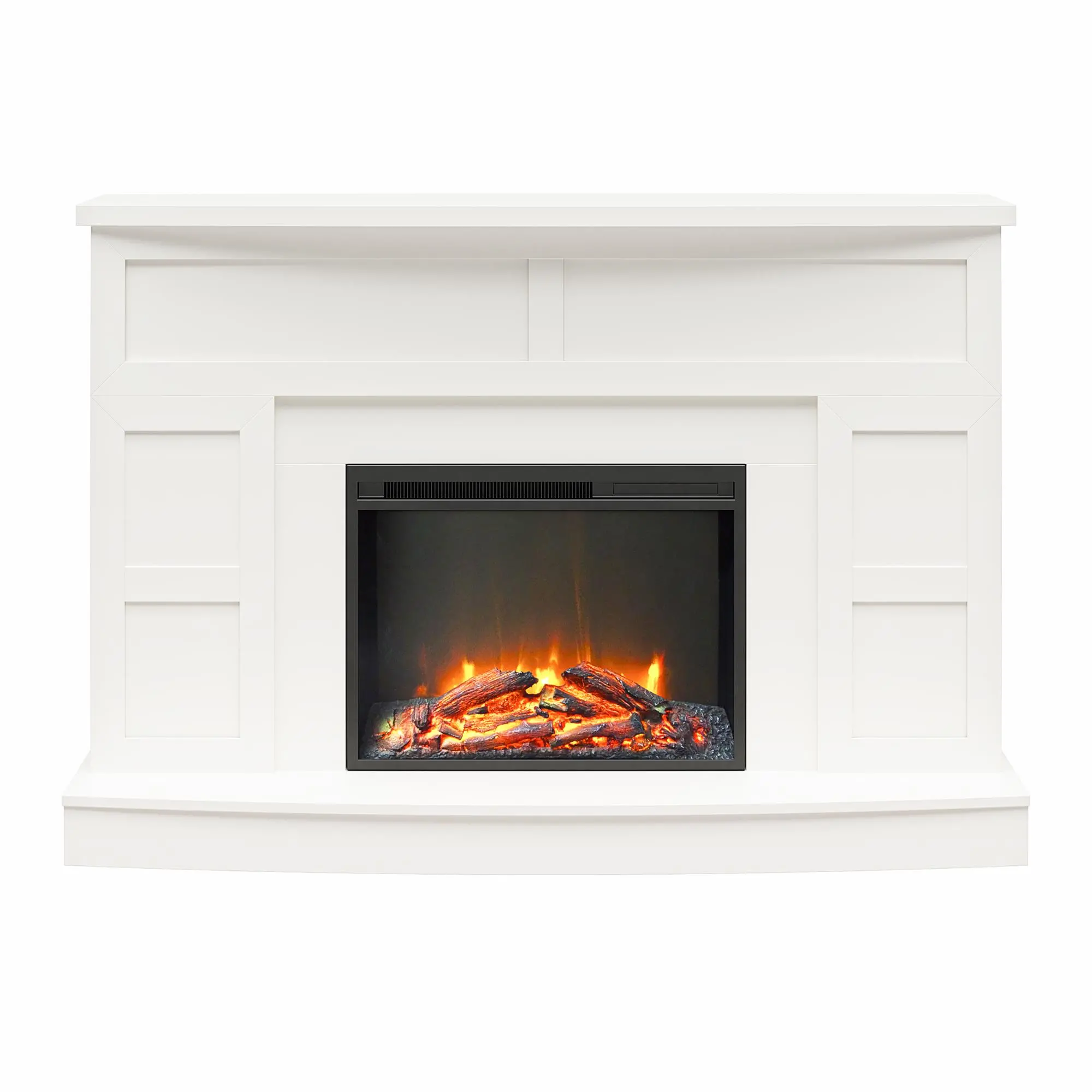 Barrow Creek White Mantel with Fireplace-1