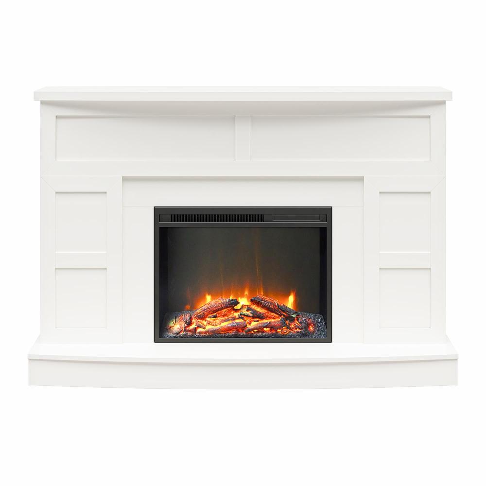 Barrow Creek White Mantel with Fireplace
