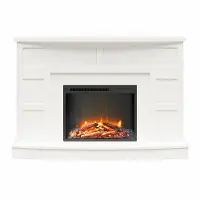 Barrow Creek White Mantel with Fireplace