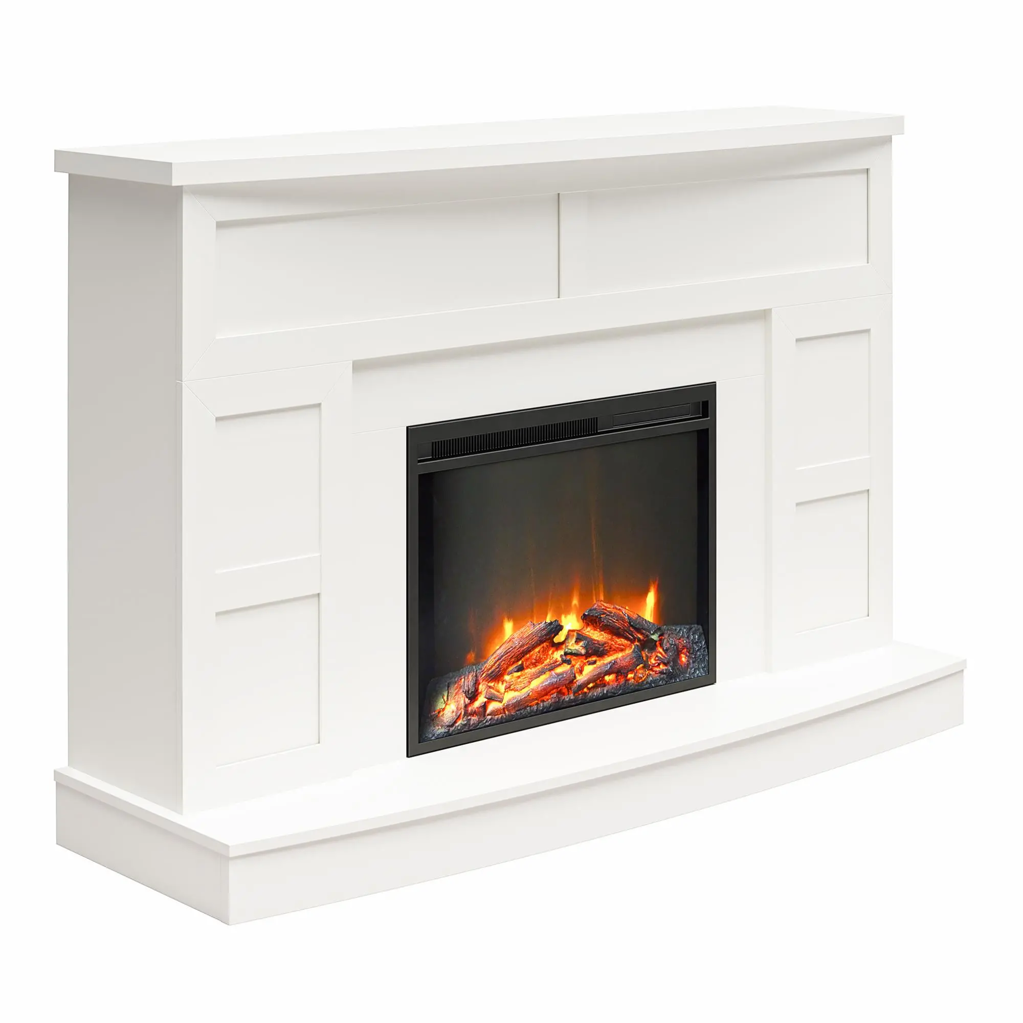 Barrow Creek White Mantel with Fireplace-4