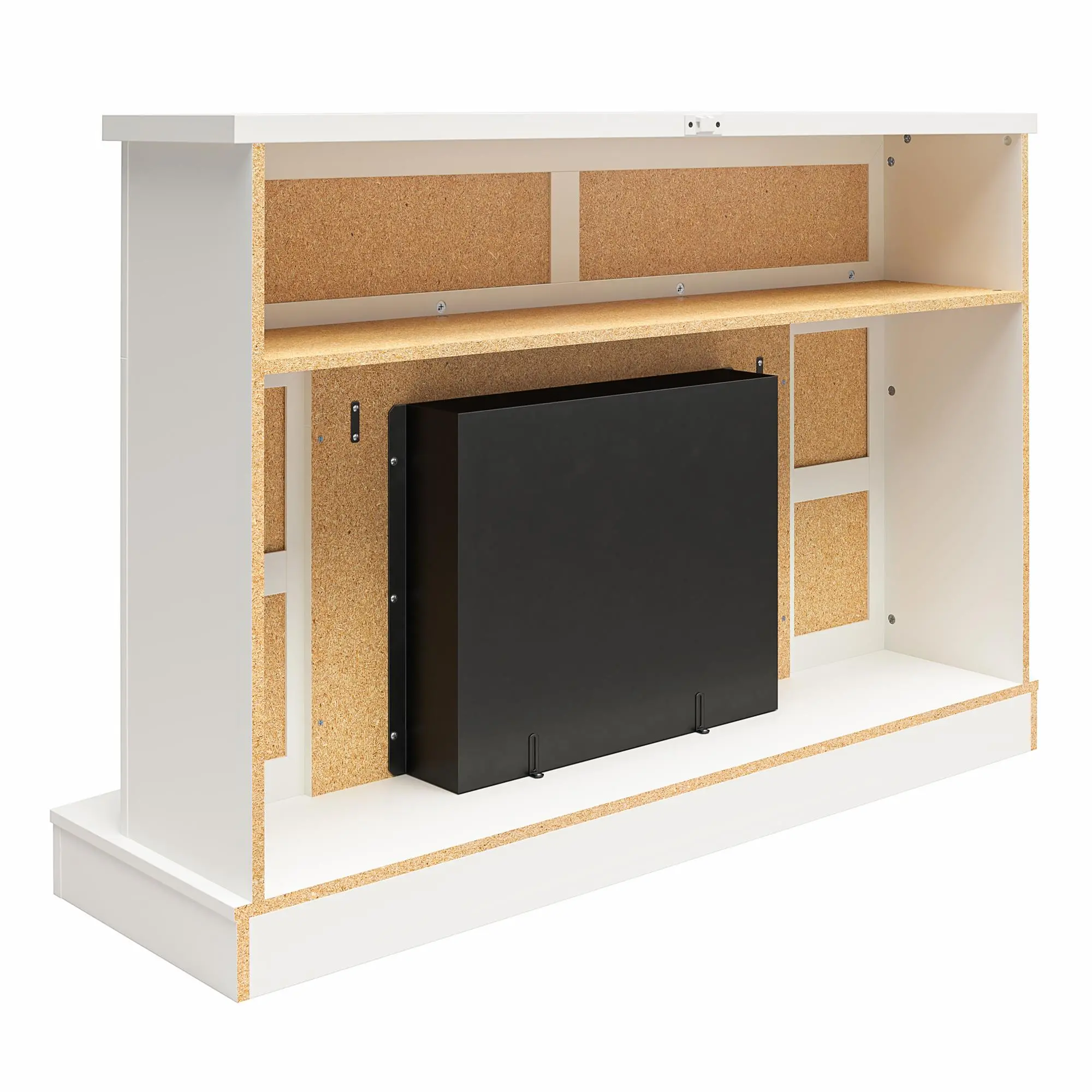 Barrow Creek White Mantel with Fireplace-6