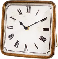 6.25 Inch Antique Gold Square Clock
