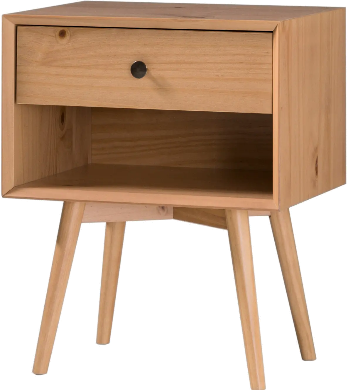 BR25MC1DNP Mid Century Pine 1-Drawer Nightstand-5