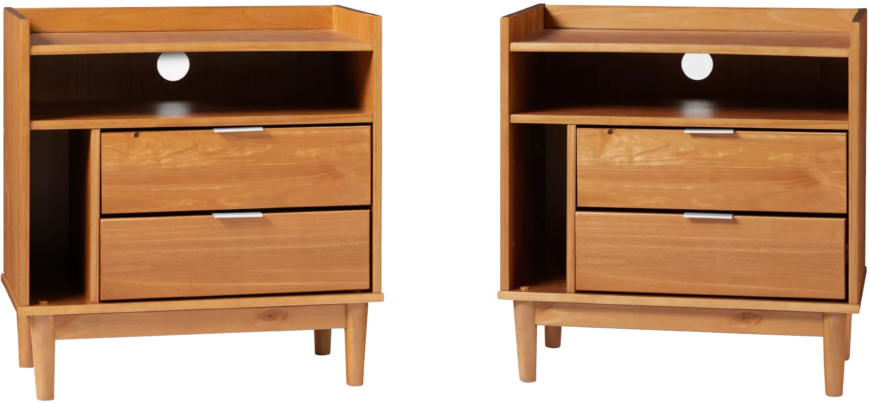 BR2DRLEENSCA-2PK Lee Caramel Mid Century Nightstands, Set of 2-1