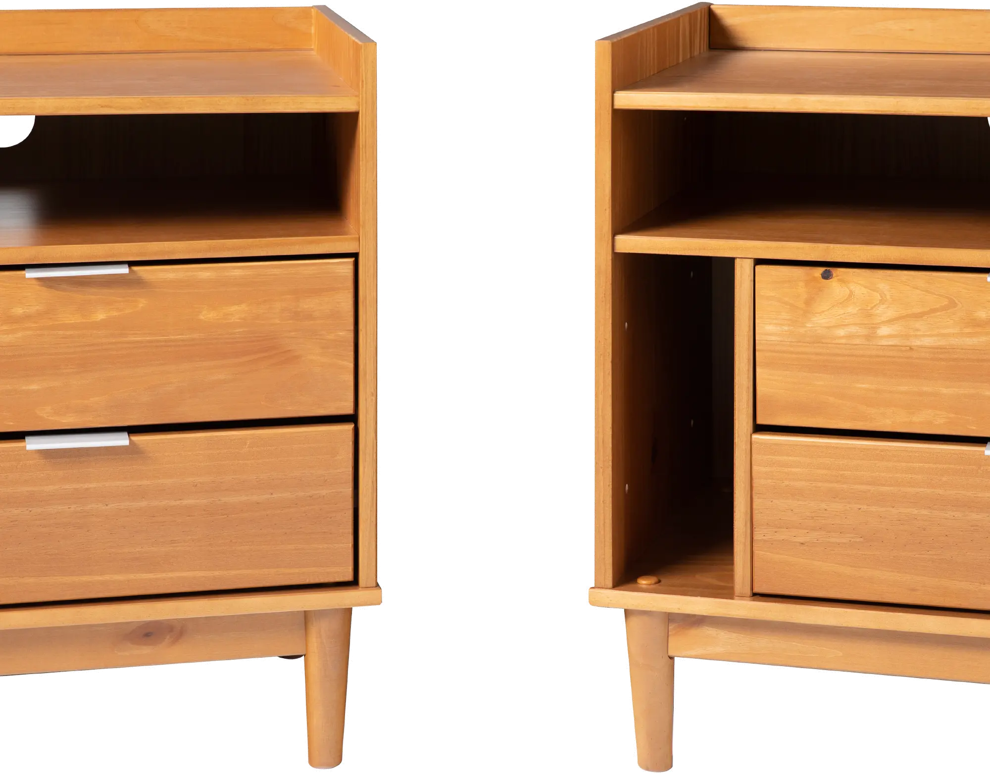 BR2DRLEENSCA-2PK Lee Caramel Mid Century Nightstands, Set of 2-6