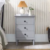 BR3DNSGY Spencer Gray 3-Drawer Nightstand