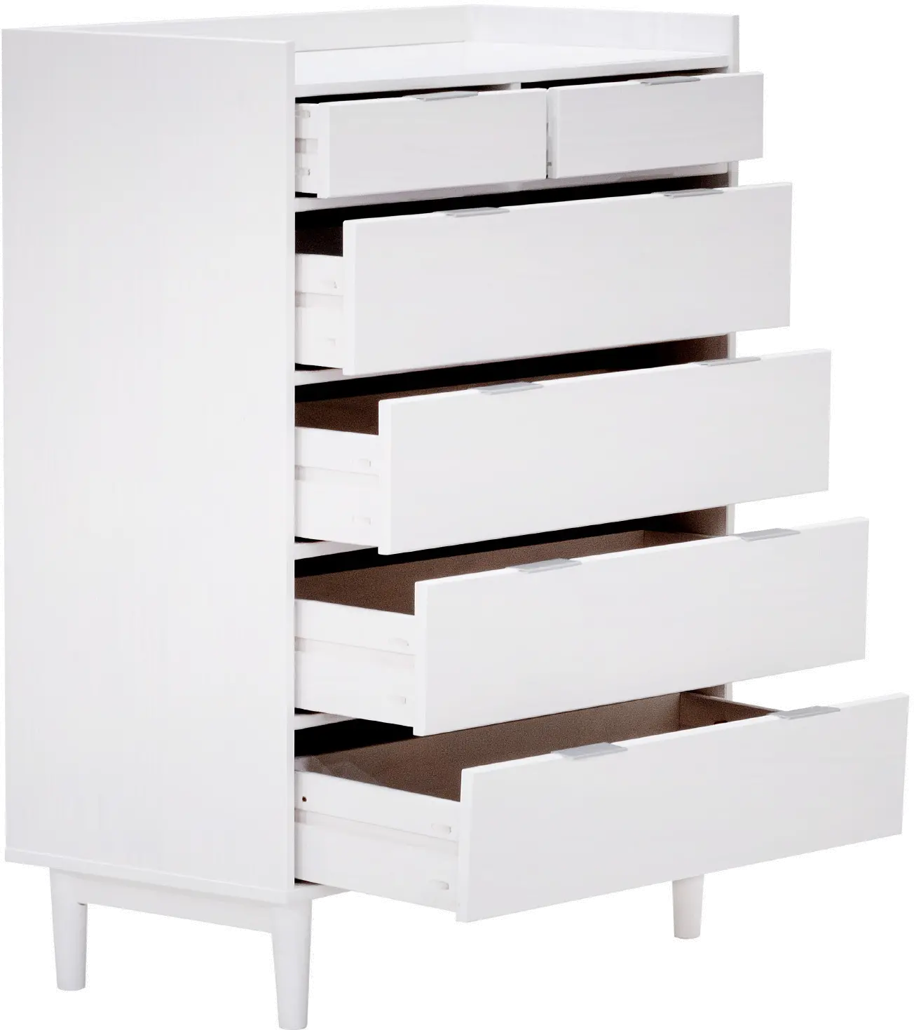 BR6DRLEEDRWH Lee White Mid Century Chest of Drawers-6