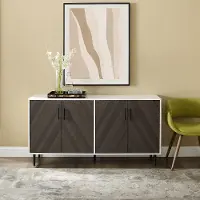 BU58HPBMABBSW Bookmatch Ash Brown & White 58  TV Stand