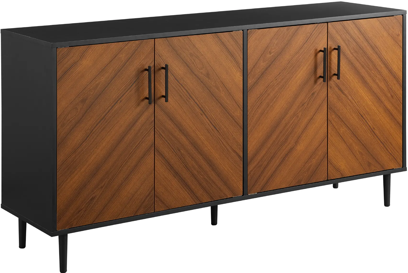 BU58HPBMACBSB Bookmatch Acorn Brown & Black 58  TV Stand-3
