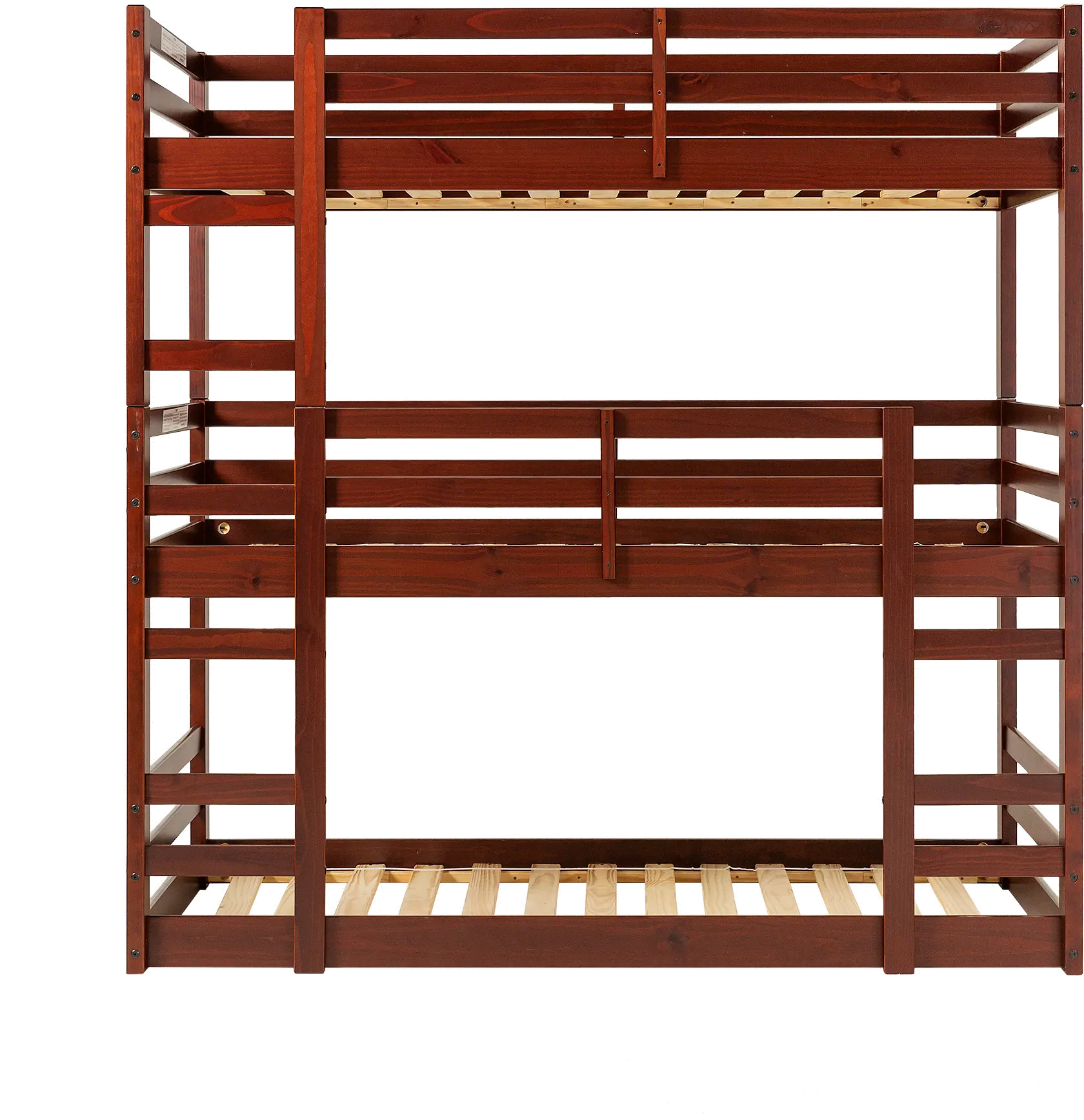 BW3TOTES Espresso Wood Triple Bunk Bed-3