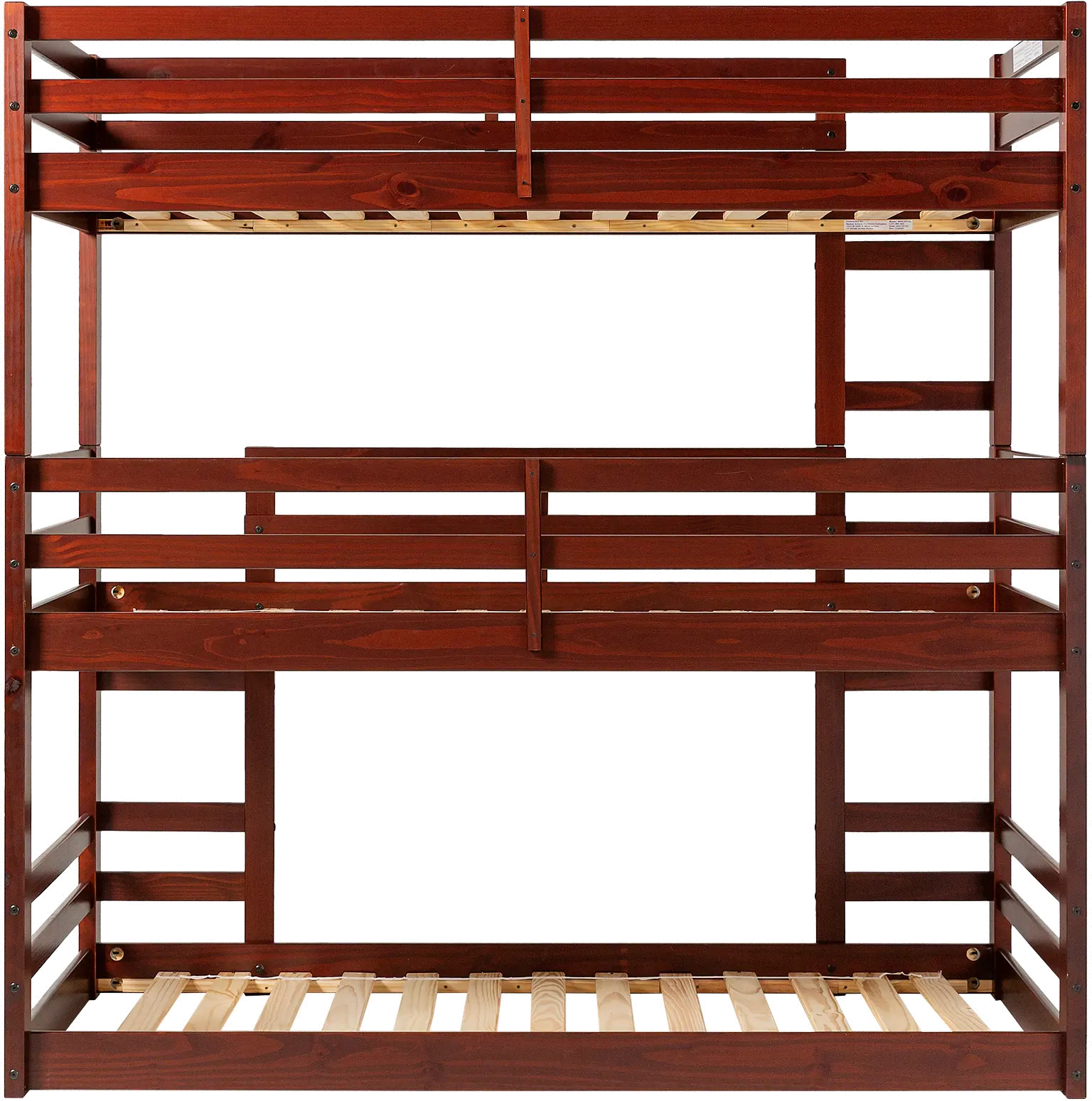 BW3TOTES Espresso Wood Triple Bunk Bed-2