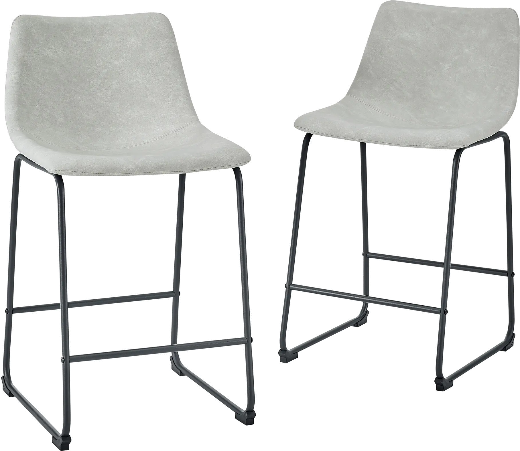 CHL26GY Saddles Gray Counter Stool, Set of 2 - Walker Edison-1