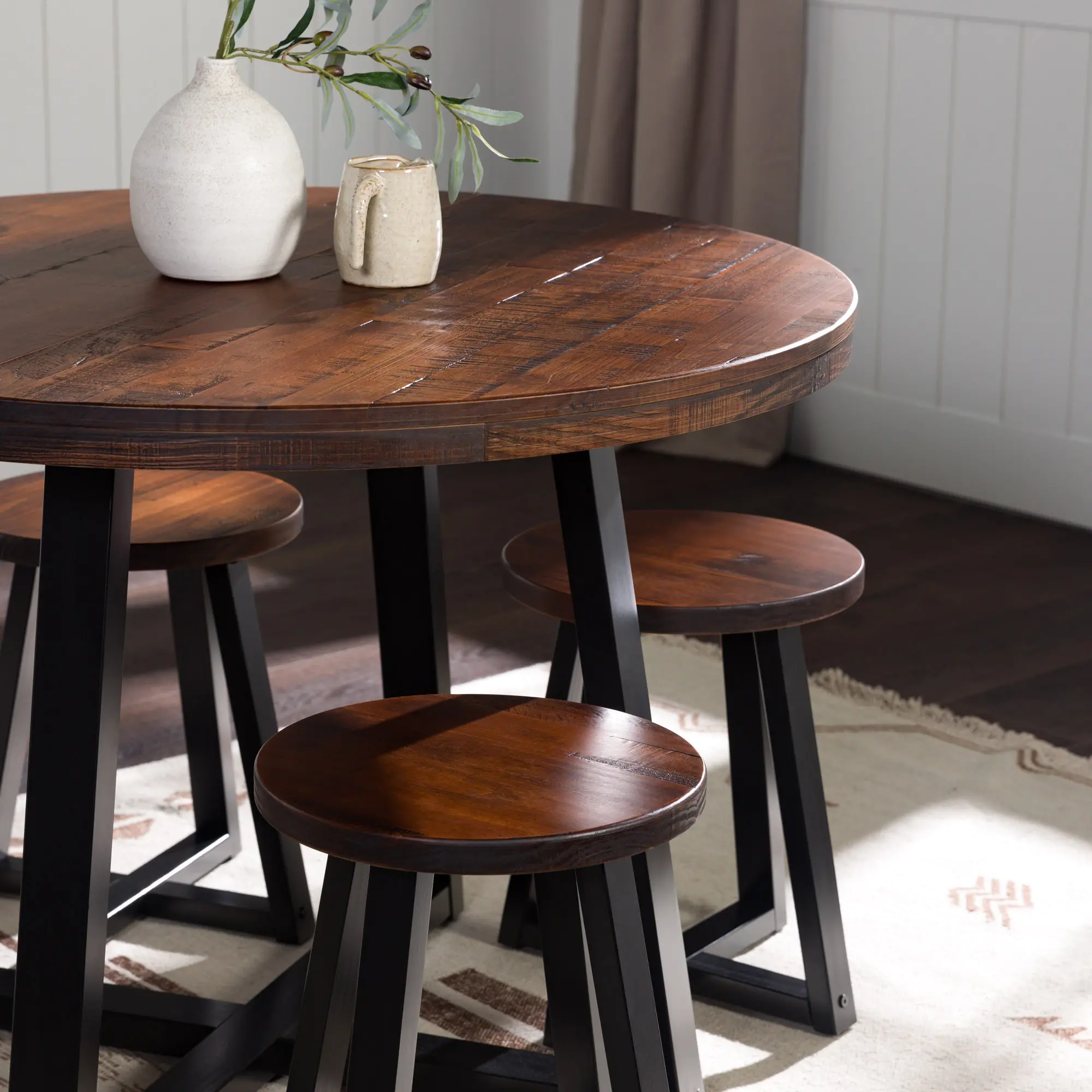 DNGD6EMA Durango 42  Distressed Mahogany Round Dining Table-4