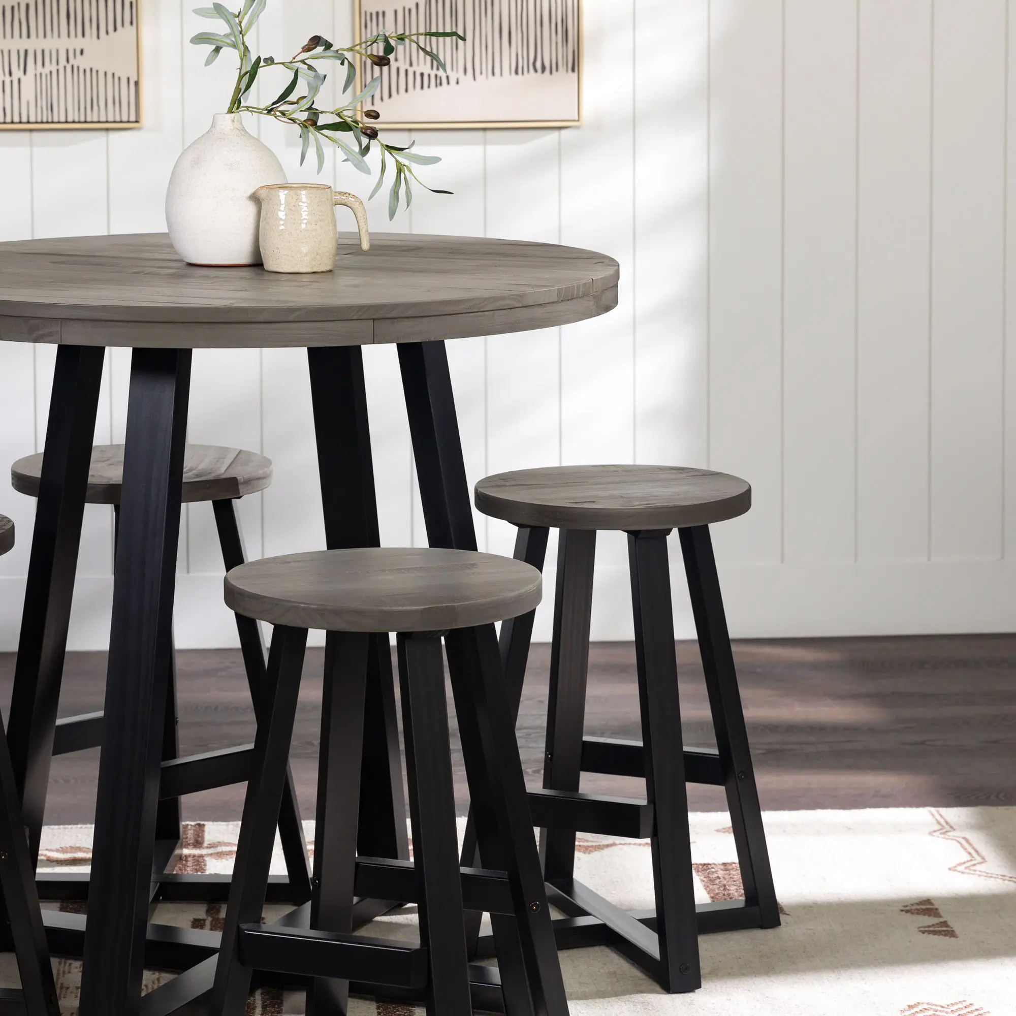 DNGD8DGY Durango 36  Distressed Gray Round Counter Height Table-4