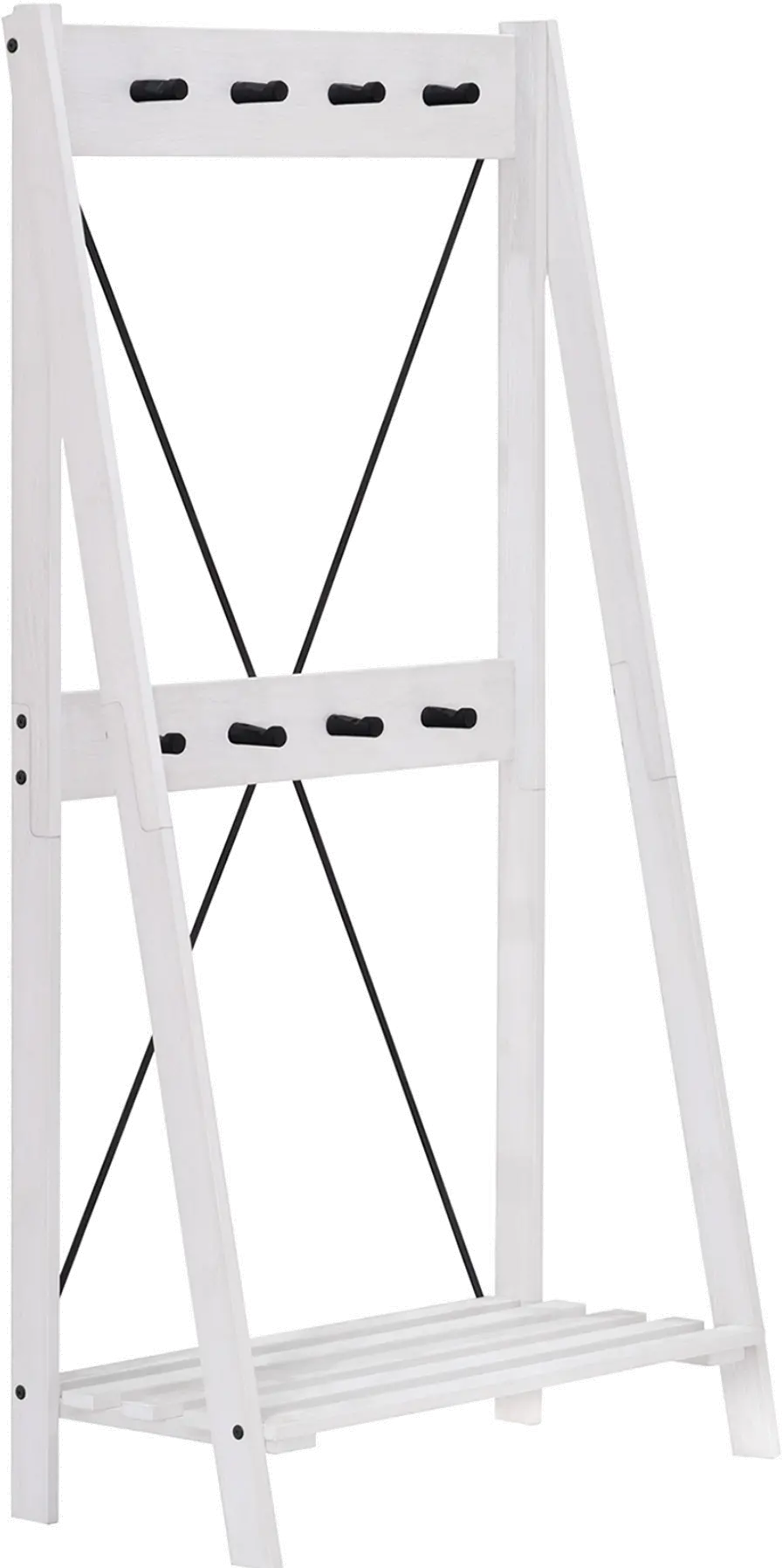 HT68FRAWW Frankie White Wash Hall Tree with Shoe Storage-1