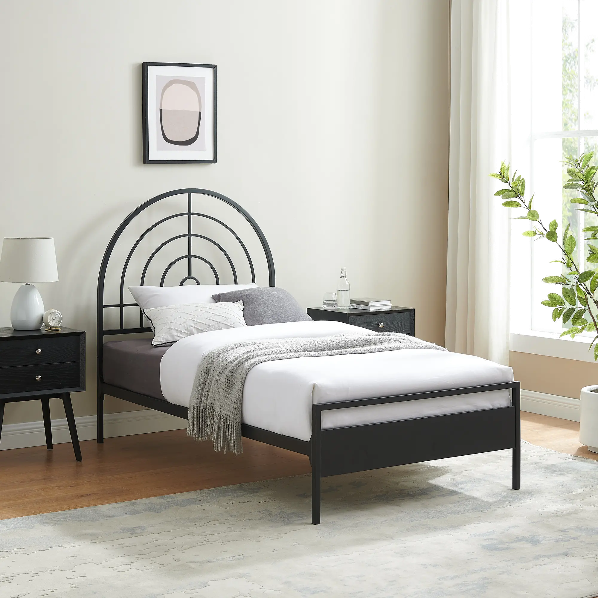 JDYB3CBL Jody Black Metal Twin Bed-2