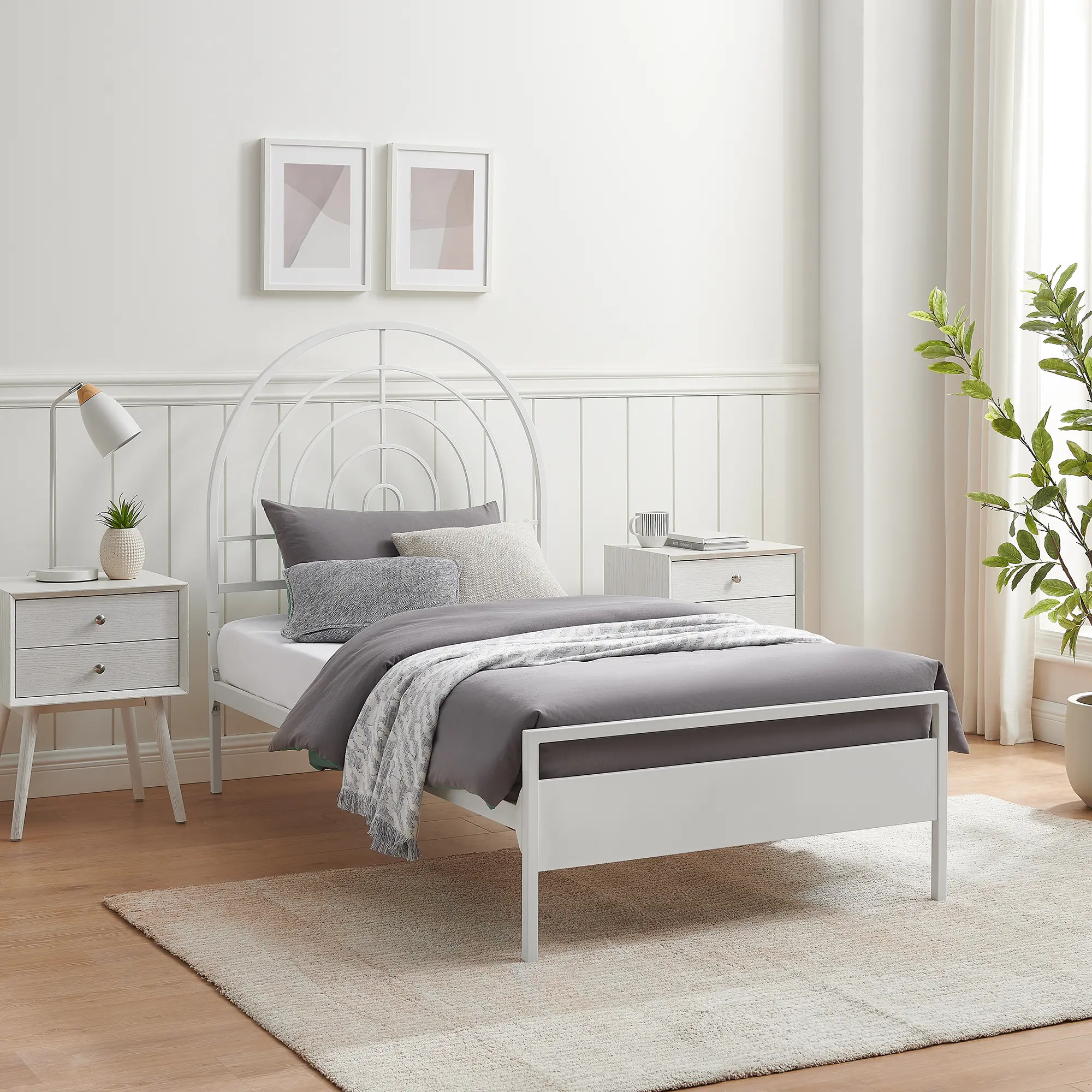 JDYB3CWH Jody White Metal Twin Bed-2
