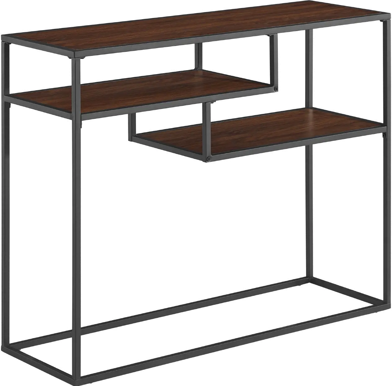MAYL2KDW Maya Dark Walnut Floating Shelf Entryway Table-3