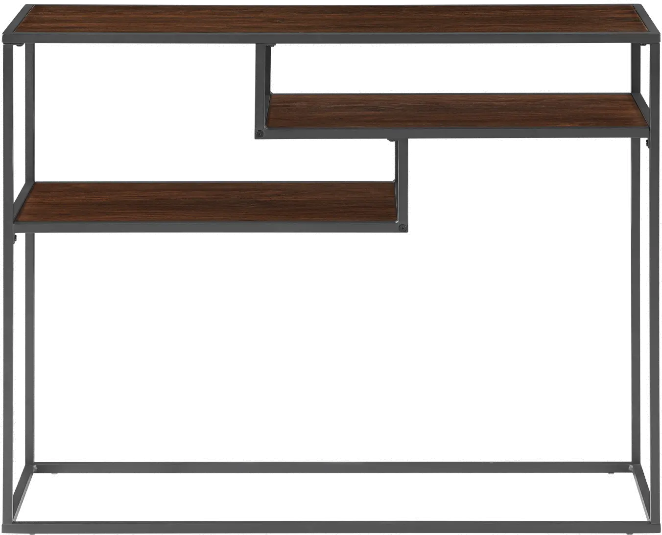 MAYL2KDW Maya Dark Walnut Floating Shelf Entryway Table-4