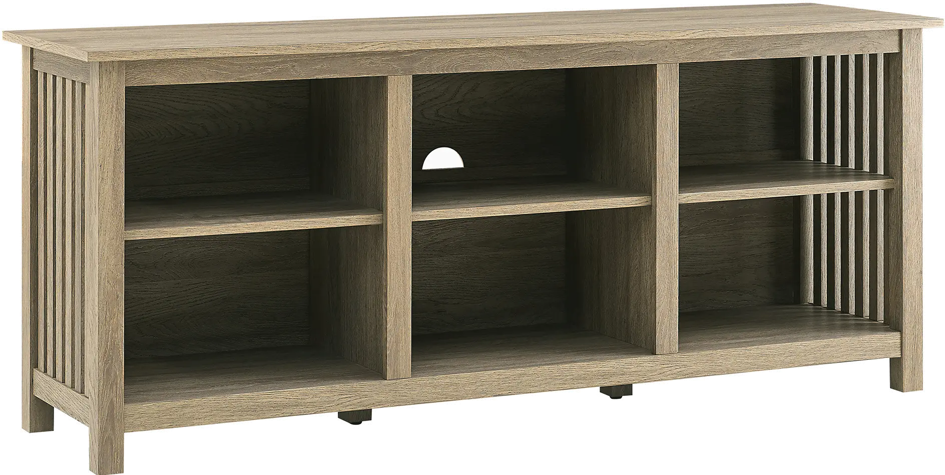 MSET58COAG Mission Driftwood Slatted Side 58  TV Stand-3