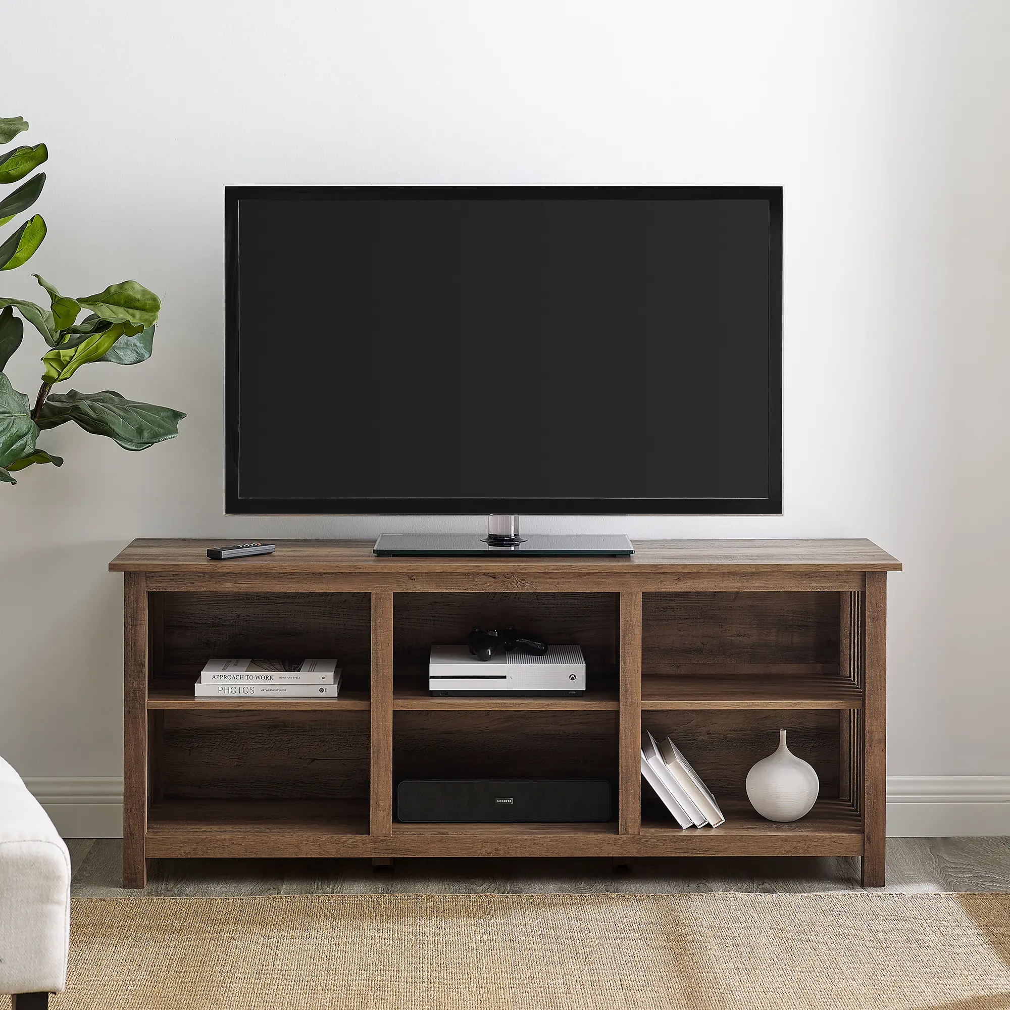 MSET58CORO Mission Rustic Oak Slatted Side 58  TV Stand-2