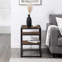 MYO16STDW Maya Dark Walnut Floating Shelf Side Table